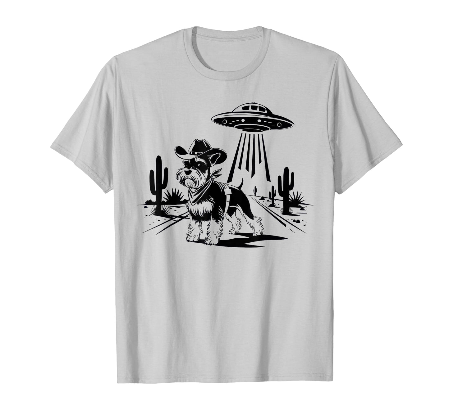 Schnauzer TShirt Schnauzer Vintage Shirt UFO Western Retro T-Shirt