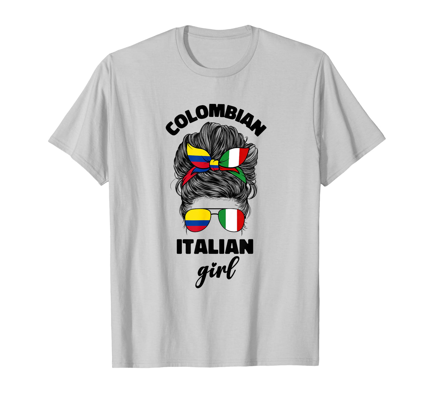 Half Italian And Colombian Colombia Italy Flag Girl Women T-Shirt