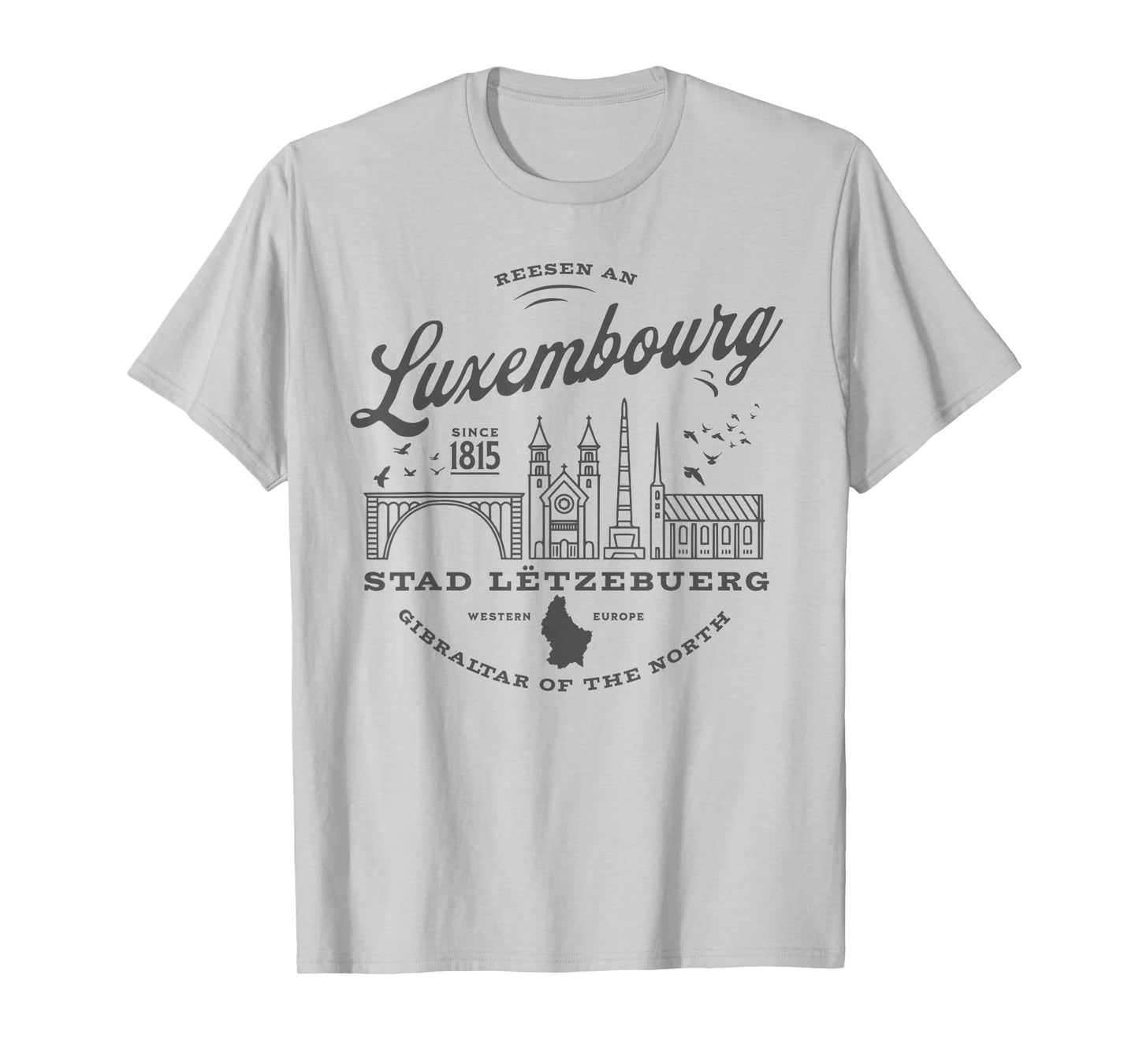 Travel to Luxembourg Western Europe Vintage Skyline T-Shirt
