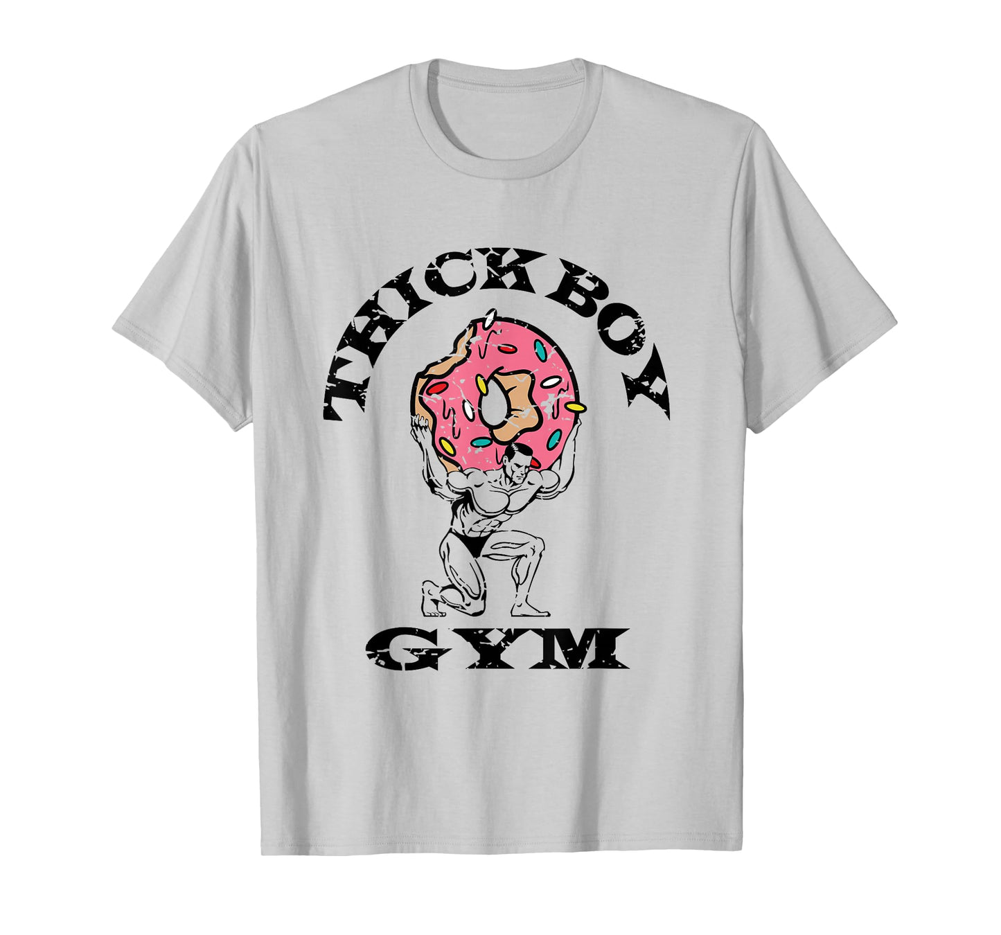 Thick Boy Gym Club Distressed Retro Old School Bodybuilding T-Shirt