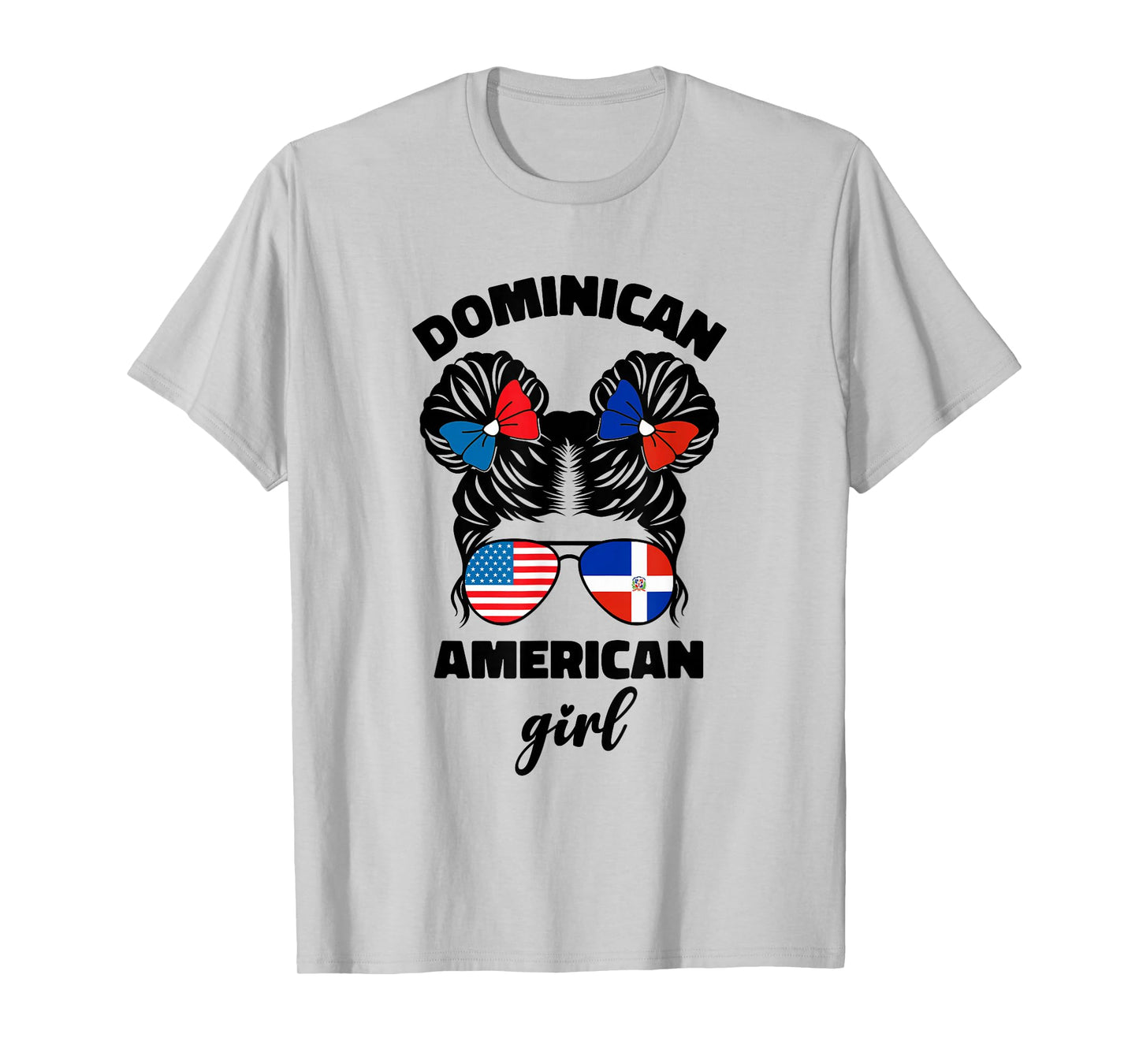 Half Dominican And American Dominicana Usa Flag Kids Girl T-Shirt