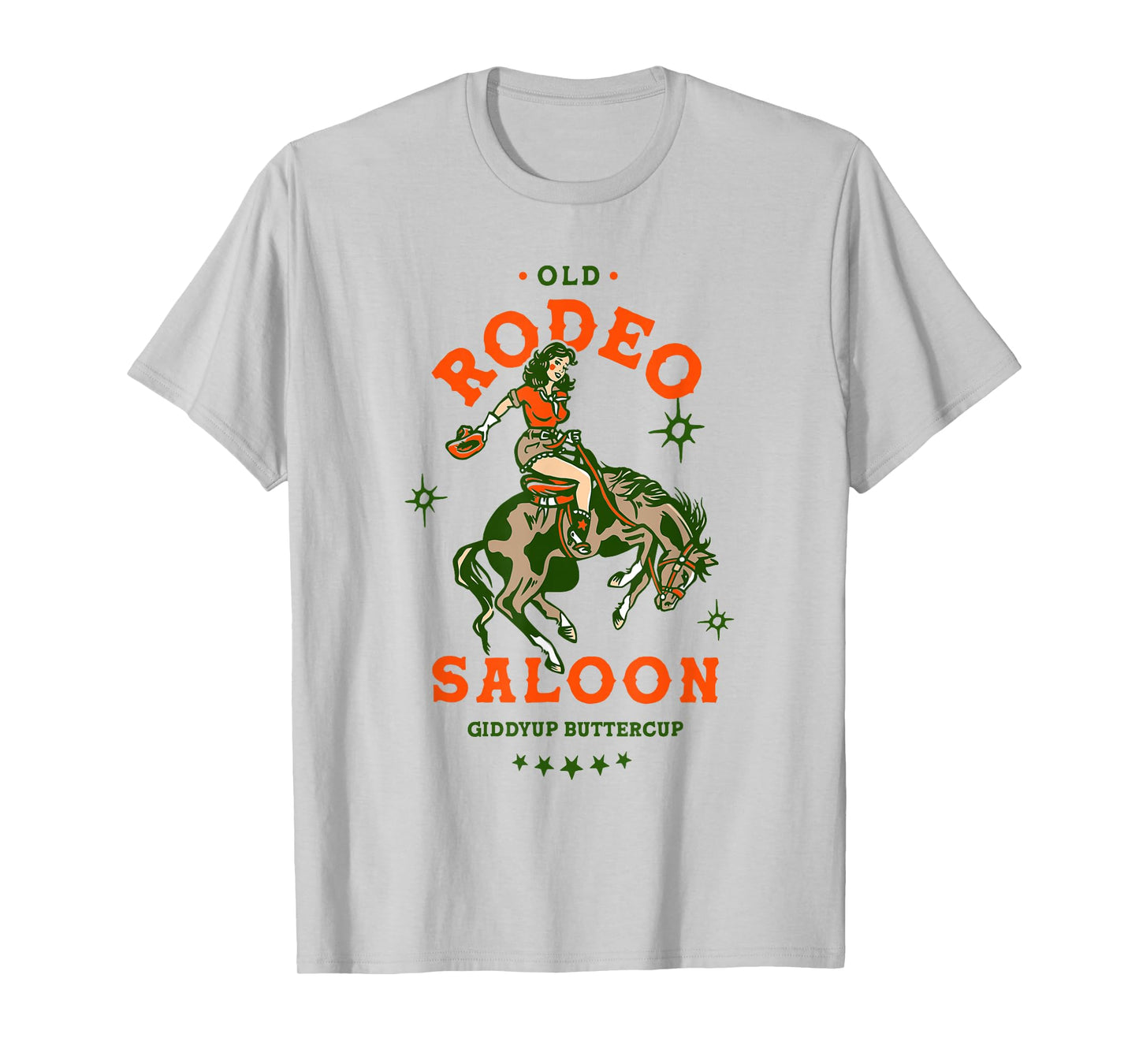 Old Rodeo Saloon: Giddyup Buttercup. Retro Cowgirl & Horse T-Shirt