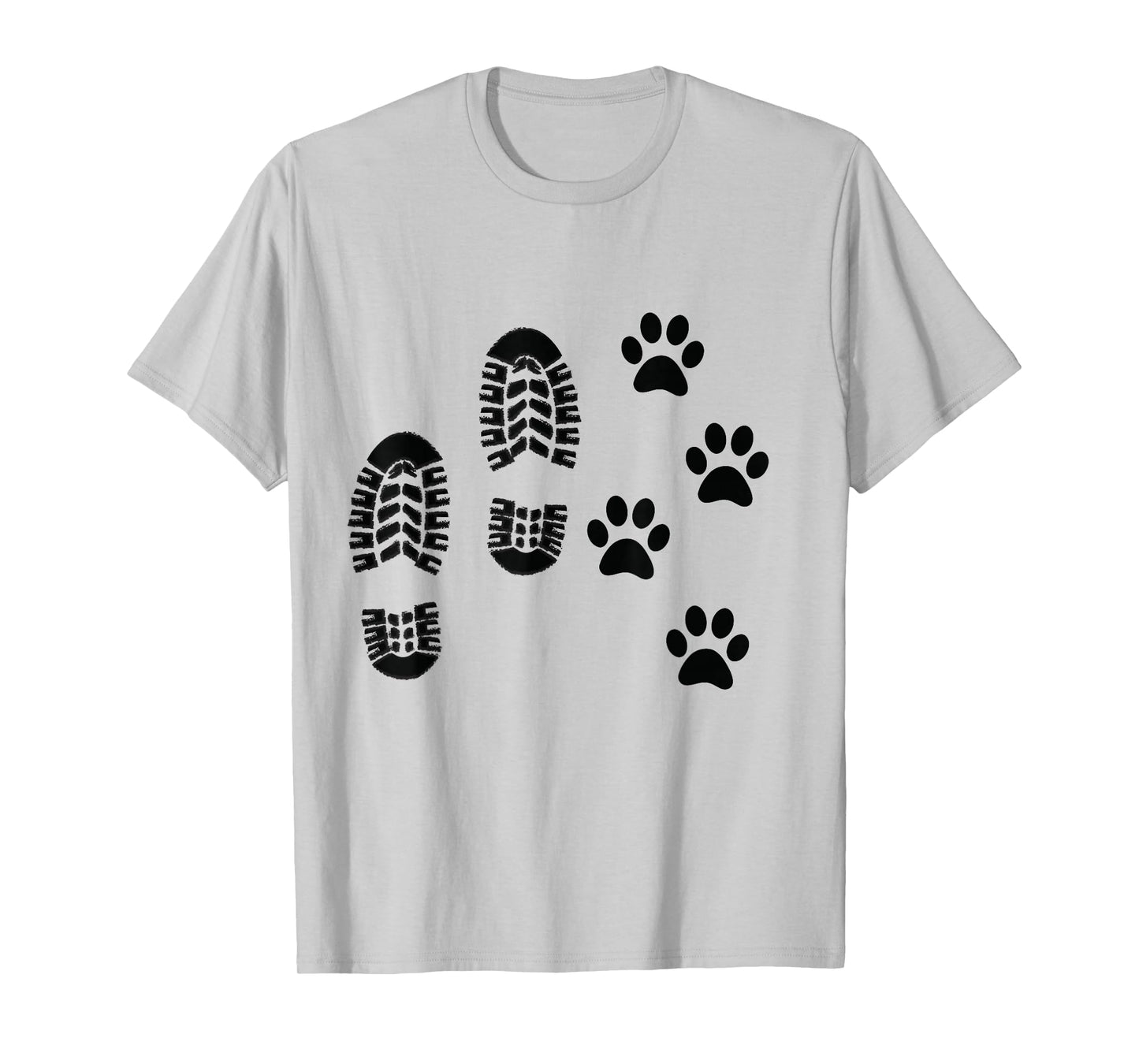 Dog and Man Hiking Dog Hiker People that Hike With Dogs Paw T-Shirt