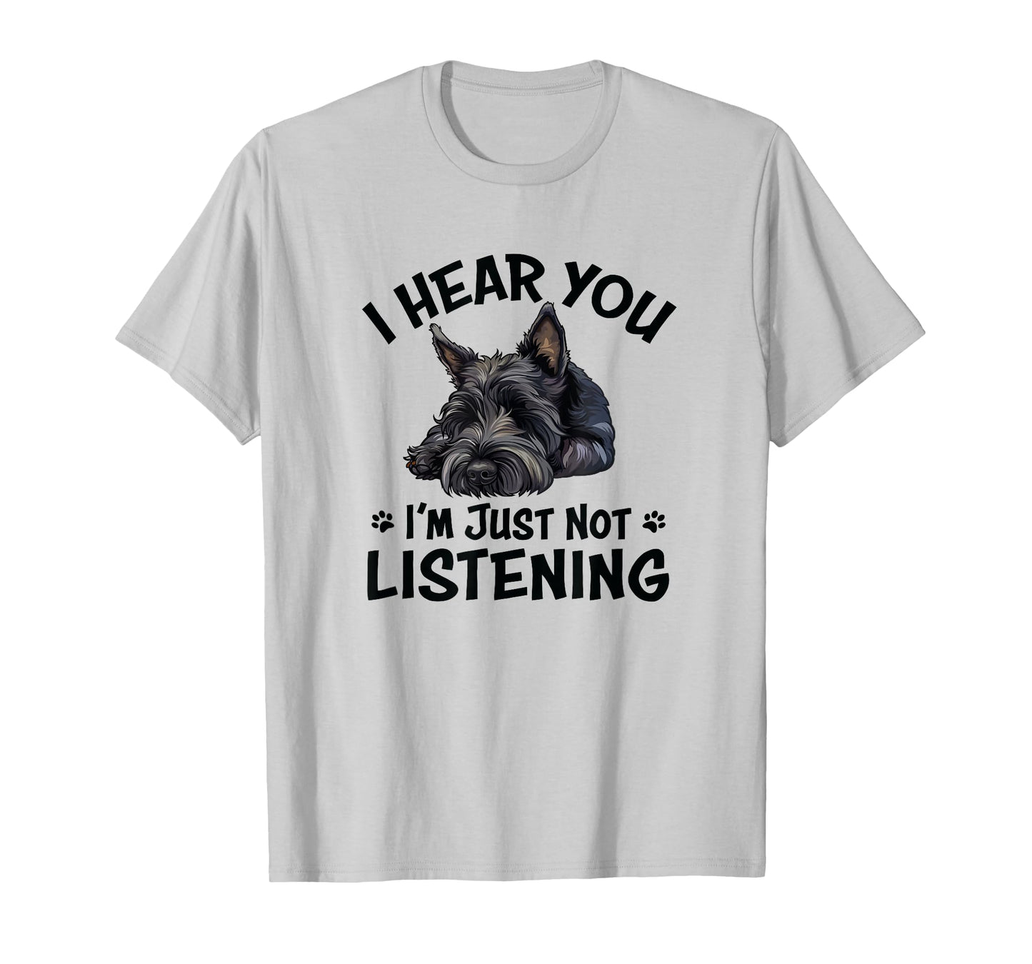 Mens Womens Cute Hear You Listening Scottish Terrier Lover T-Shirt