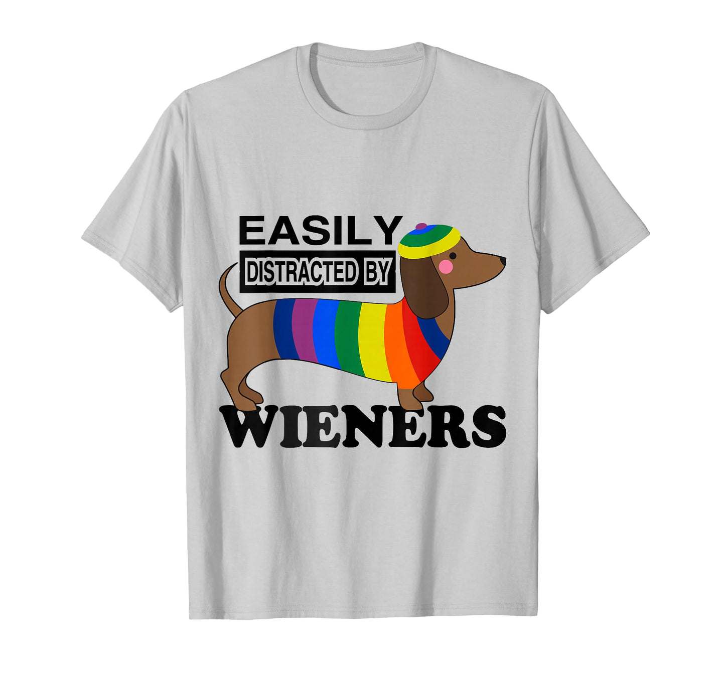 Rainbow LGBT Love Weiners Dogs Love Funny Gay Man Pride Fun T-Shirt