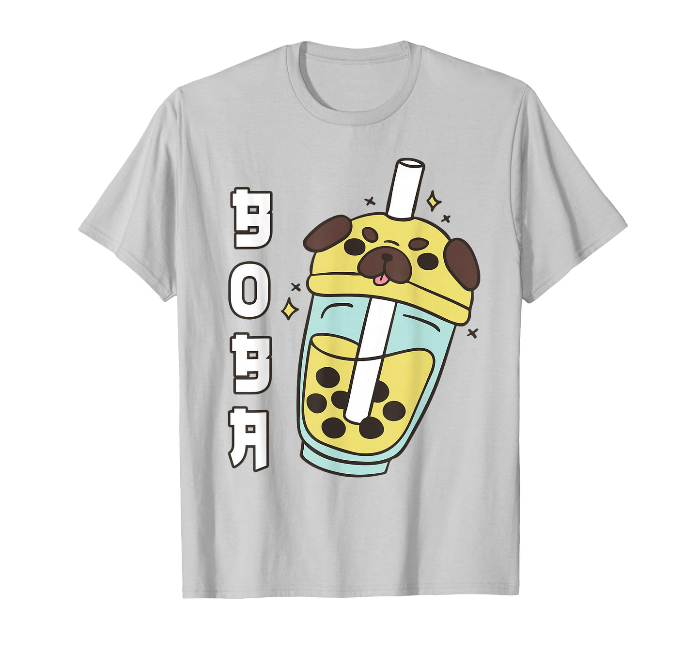 Cute Pug Boba Tea Toddler Girl Kid Dog Mom Lover Gift Kawaii T-Shirt