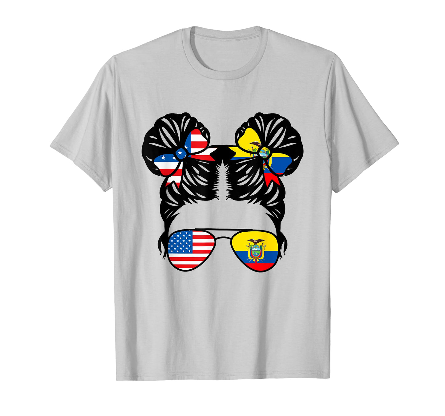 Half American Half Ecuadorian Girl USA Ecuador Flag Patriot T-Shirt