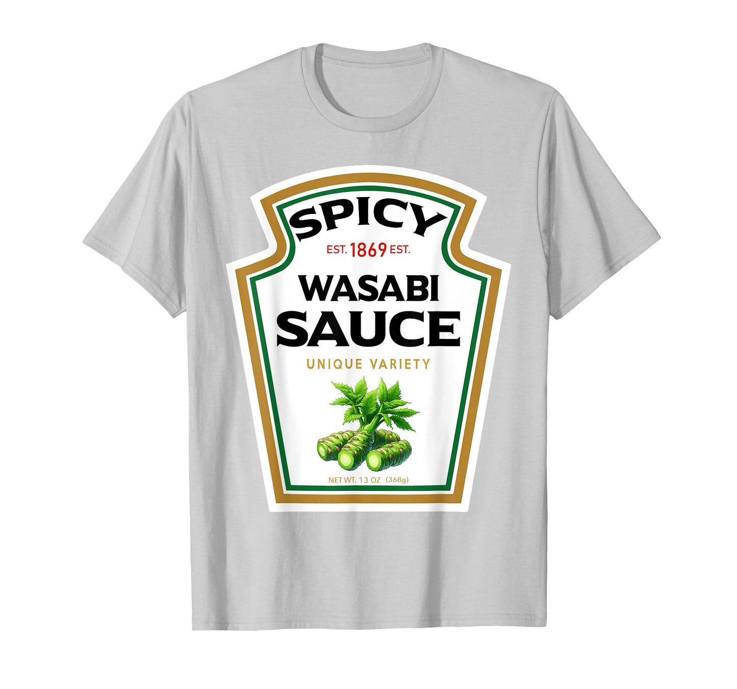 Spicy Wasabi Sauce Bottle Label Funny Halloween Costume T-Shirt