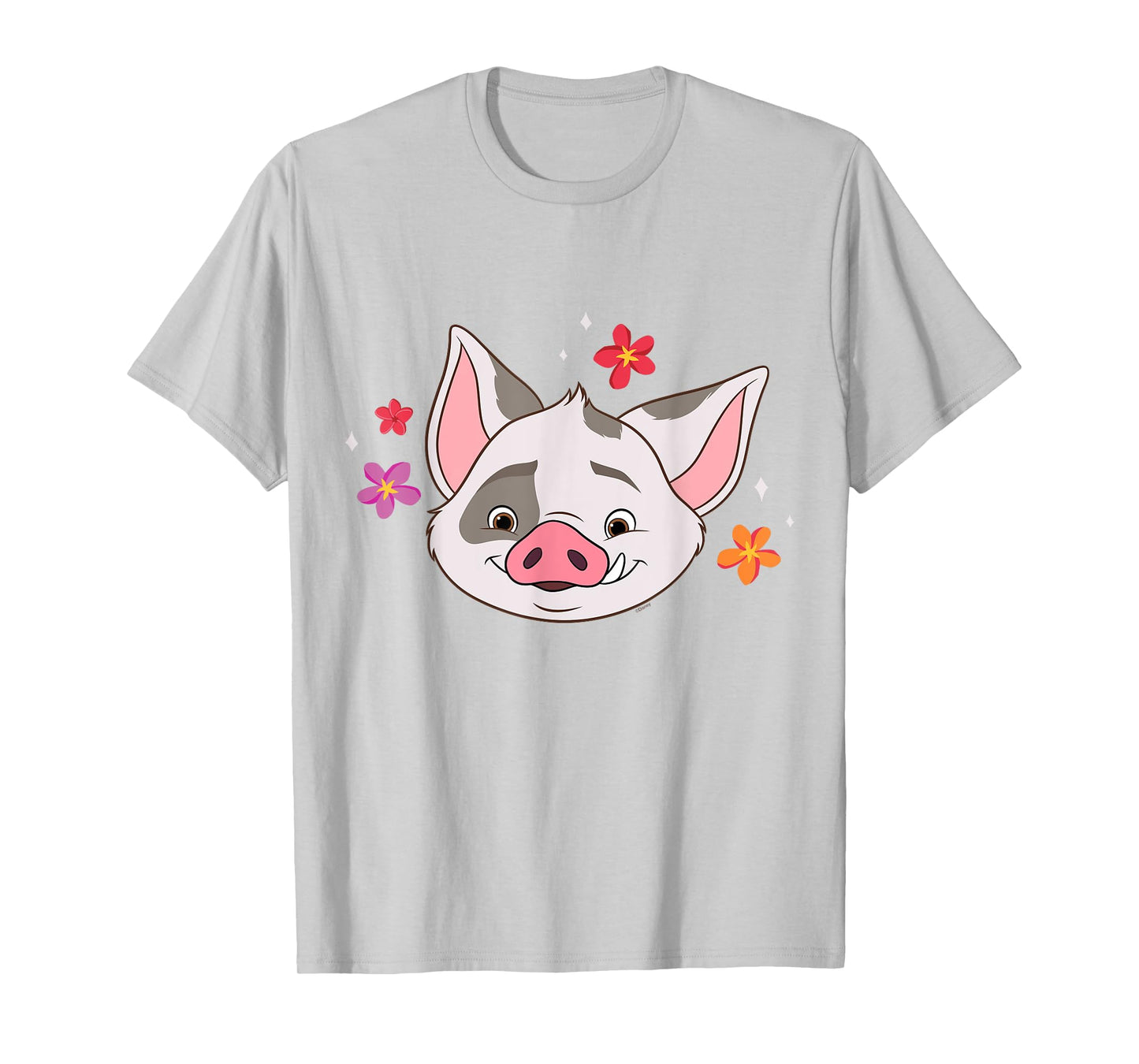 Disney Moana 2 Big Face Pua Tropical Flowers Cute Costume T-Shirt