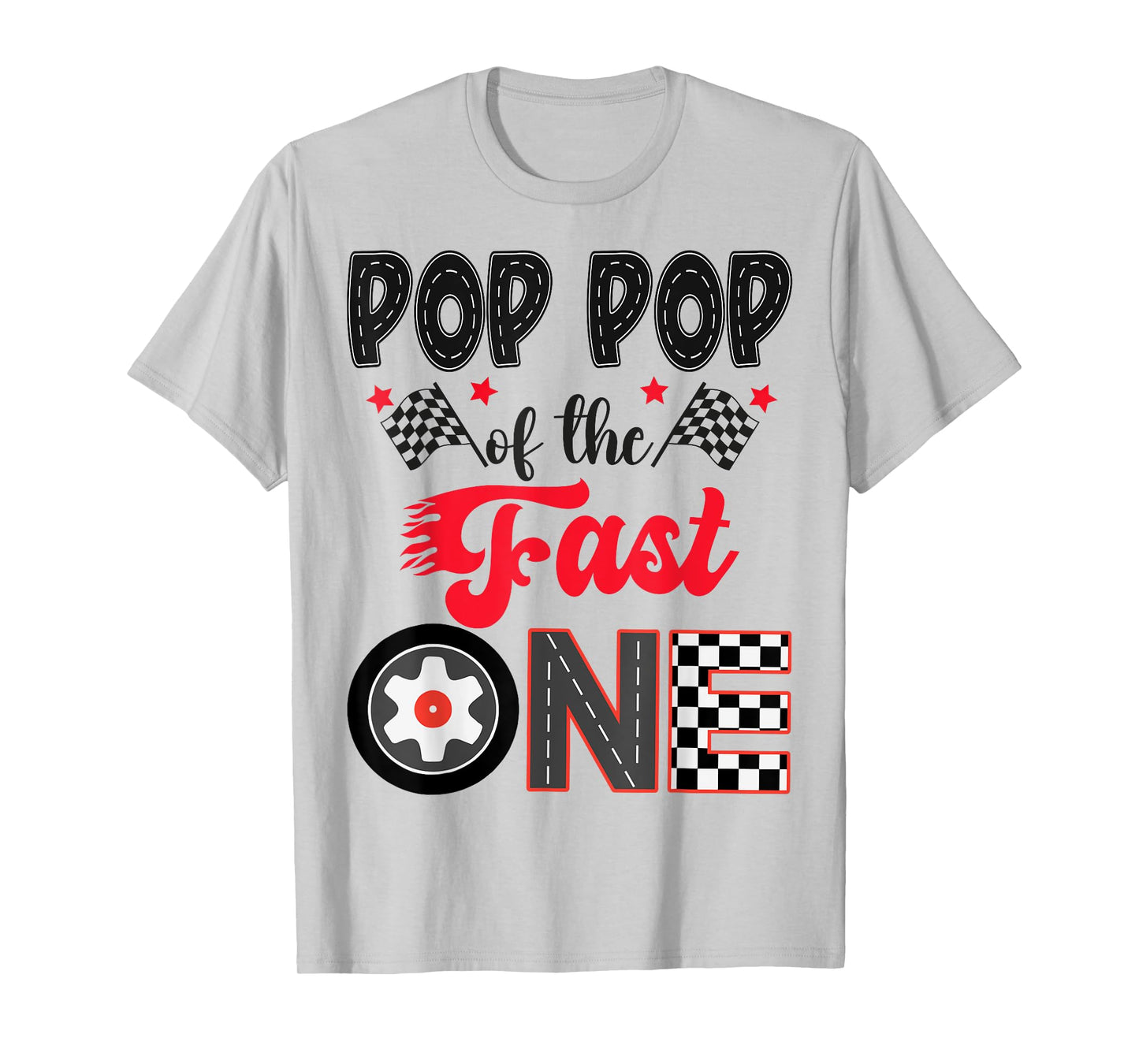 Pop Pop Of The Fast One Car Racing Dad 1St Birthday Boy T-Shirt