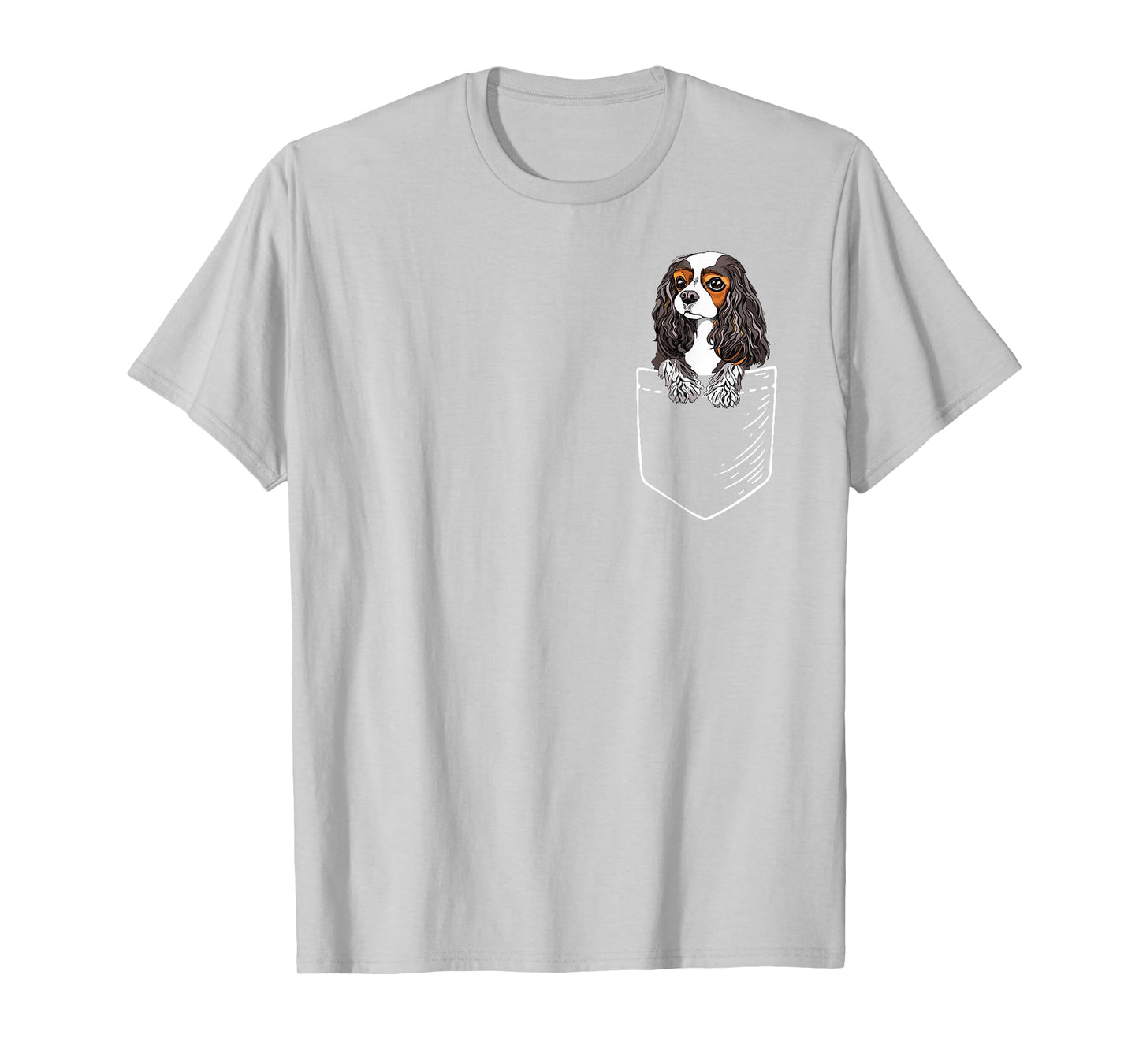 Funny Tricolor Pocket Cavalier King Charles Spaniel Lover T-Shirt