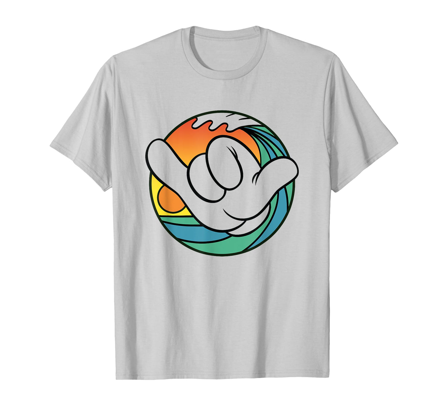 Disney Mickey And Friends Hand Shaka Sign Sunset Surf T-Shirt