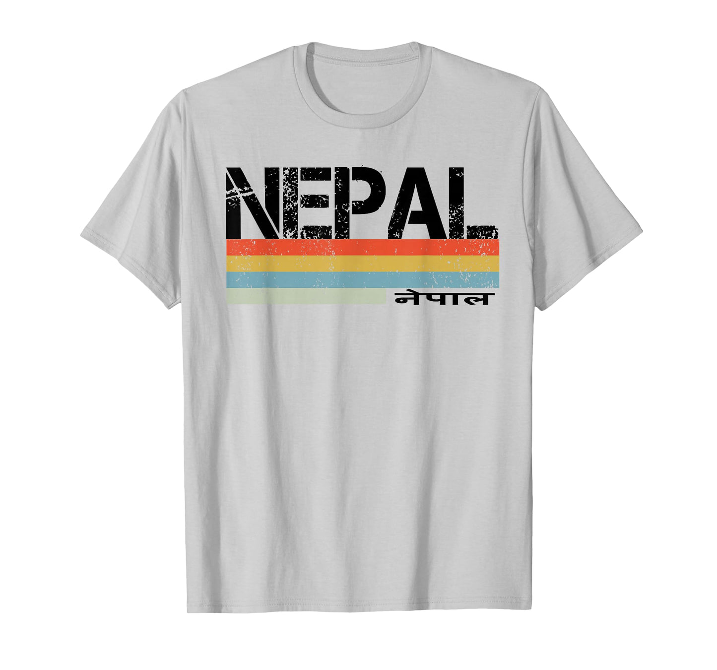 Nepal Language Vintage Stripes T-Shirt