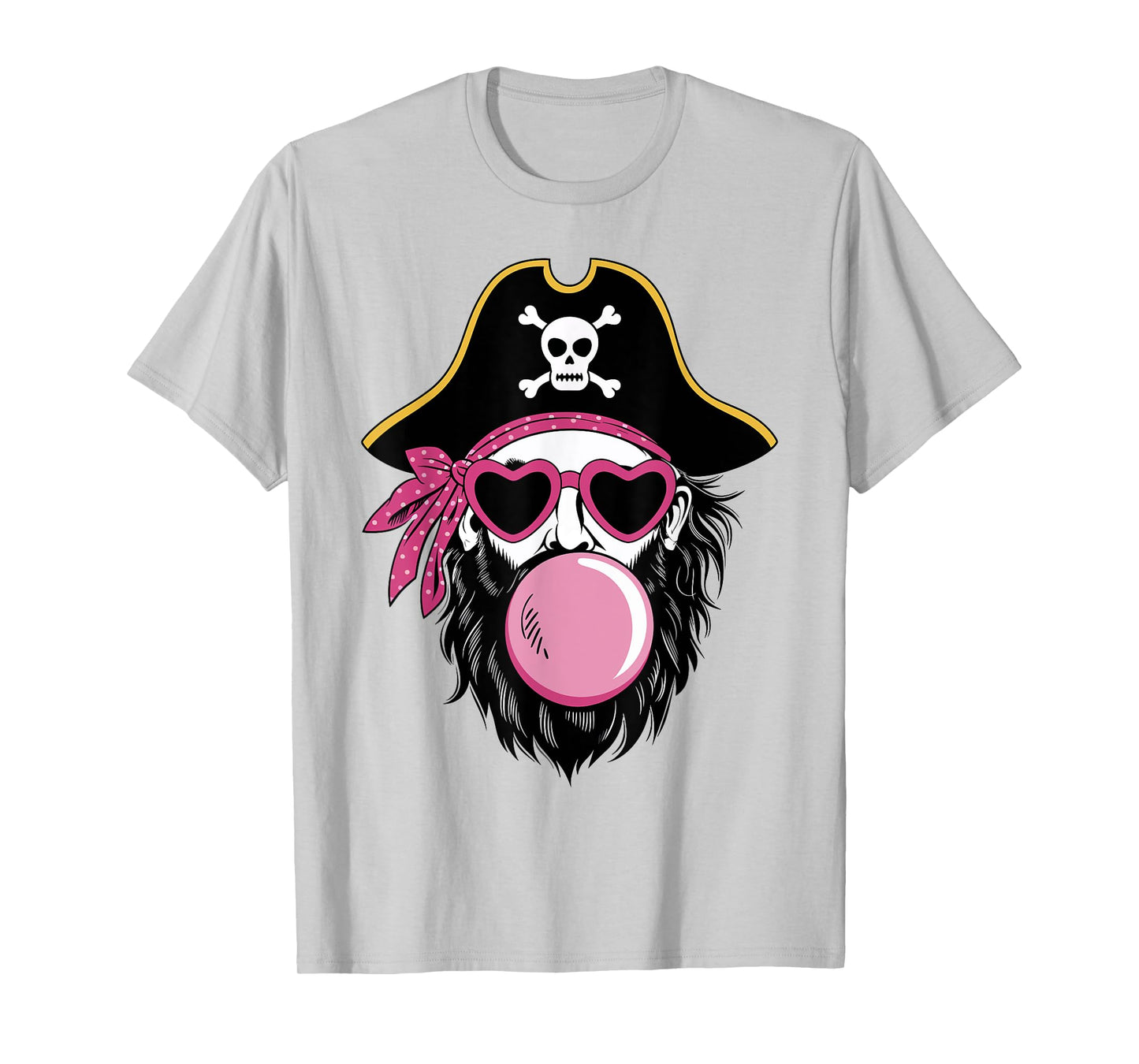 Pirate Blowing Bubble Preppy Pink Mascot Halloween Women T-Shirt