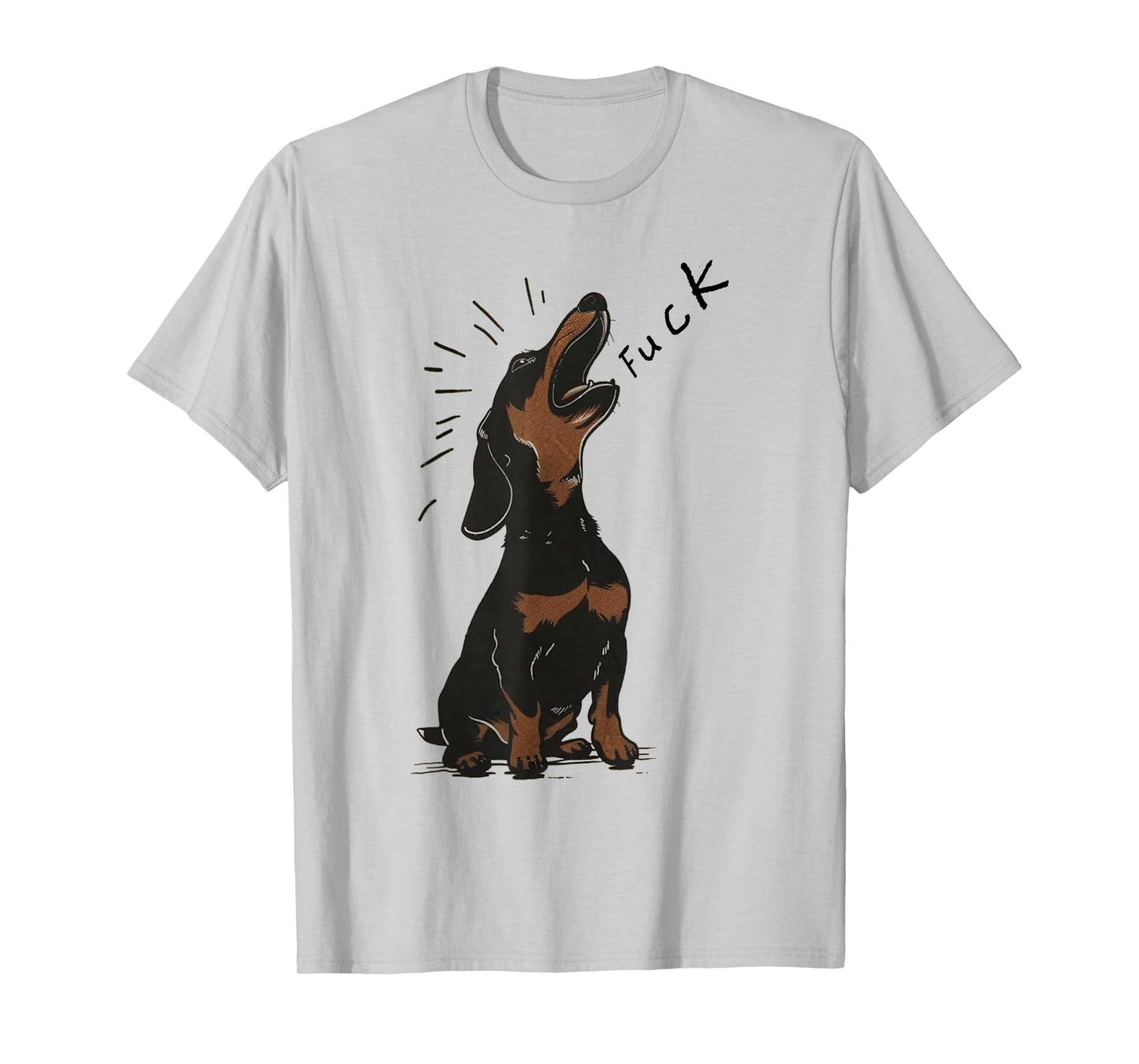 Angry - Dachshund Dog Fuck Howling Yelling Art T-Shirt