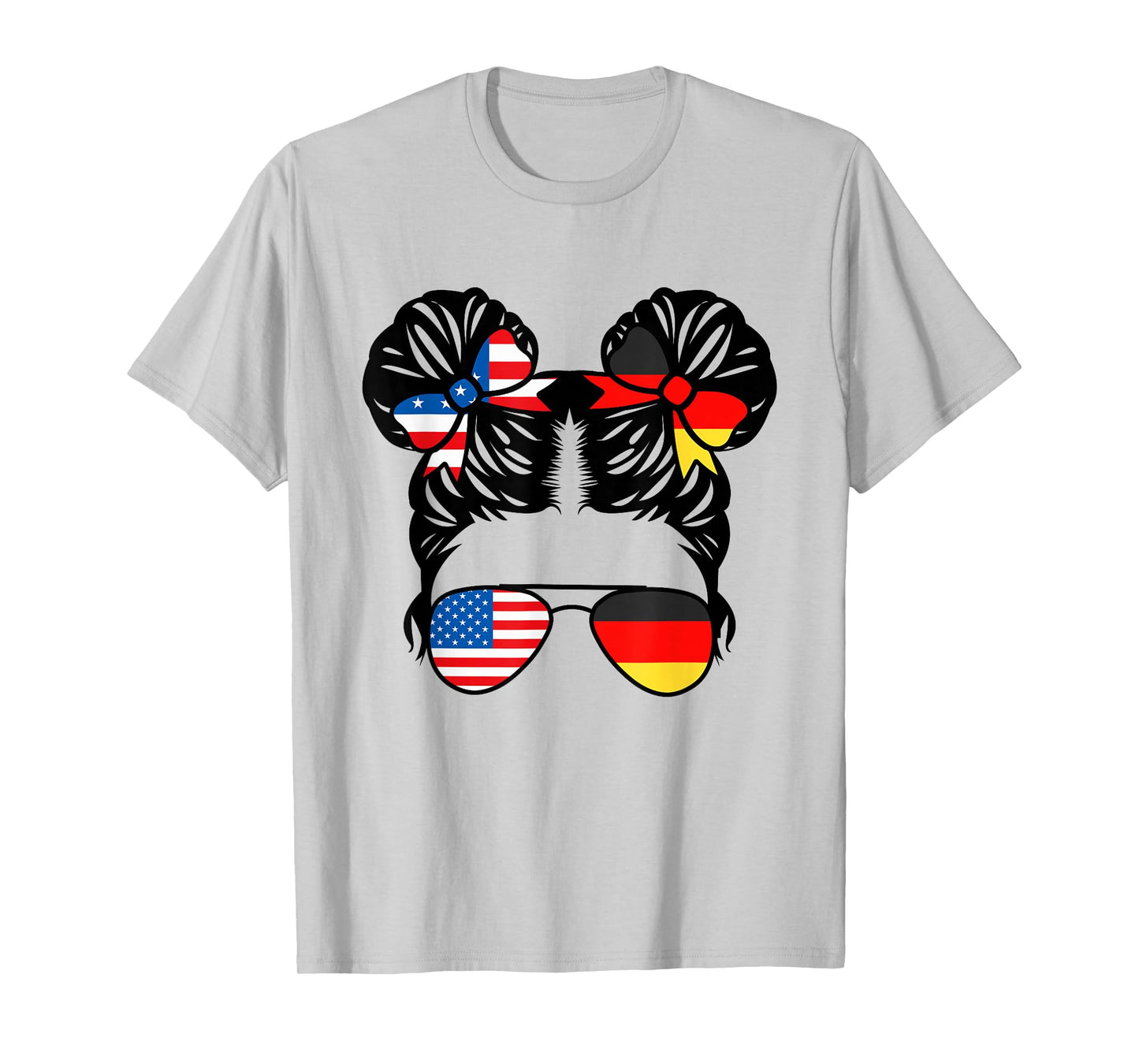 Half American Half German Girl USA Germany Flag Patriot T-Shirt