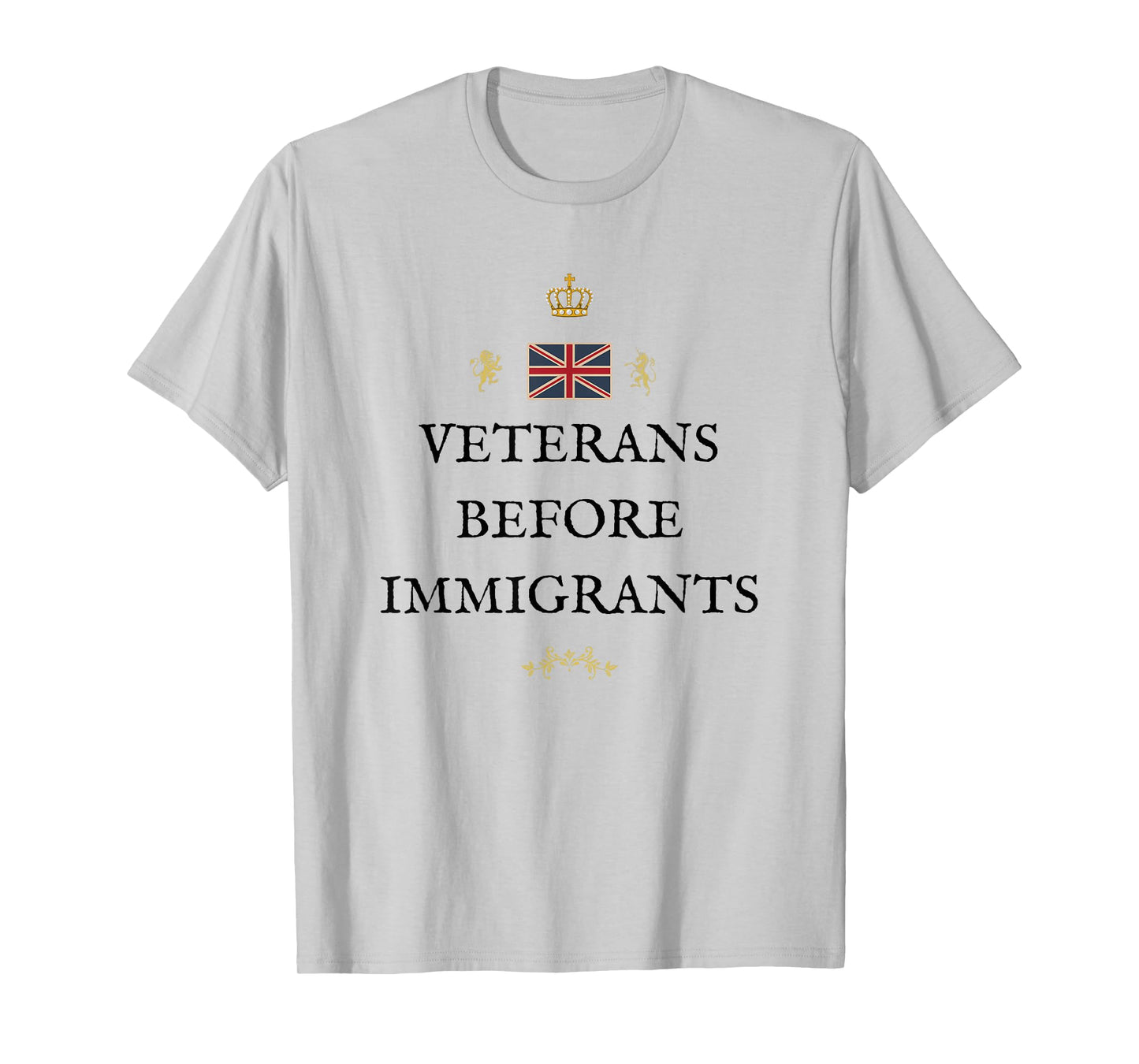 Women Men Patriotic British Pride Supporters Veterans First T-Shirt
