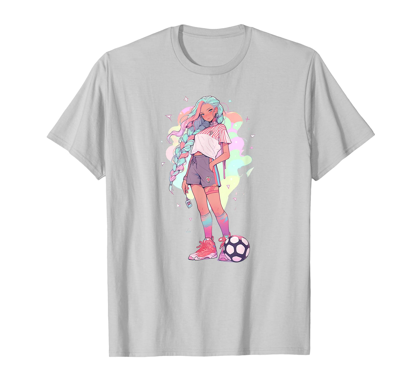 Soccer Girl in funny Pastel japan Anime Aesthetic japanese T-Shirt