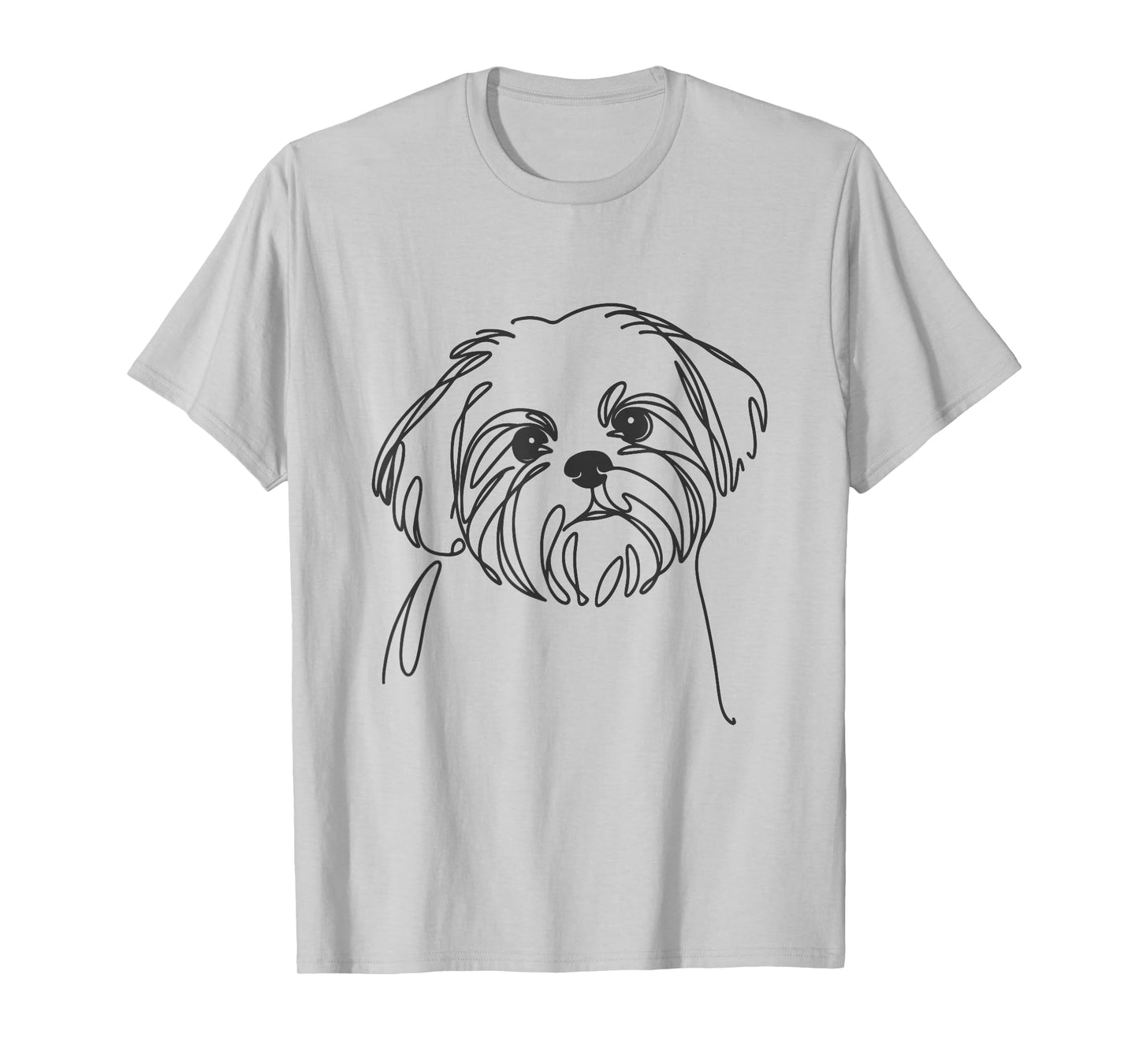 Line Art Dad Mom Dog - Shih Tzu T-Shirt