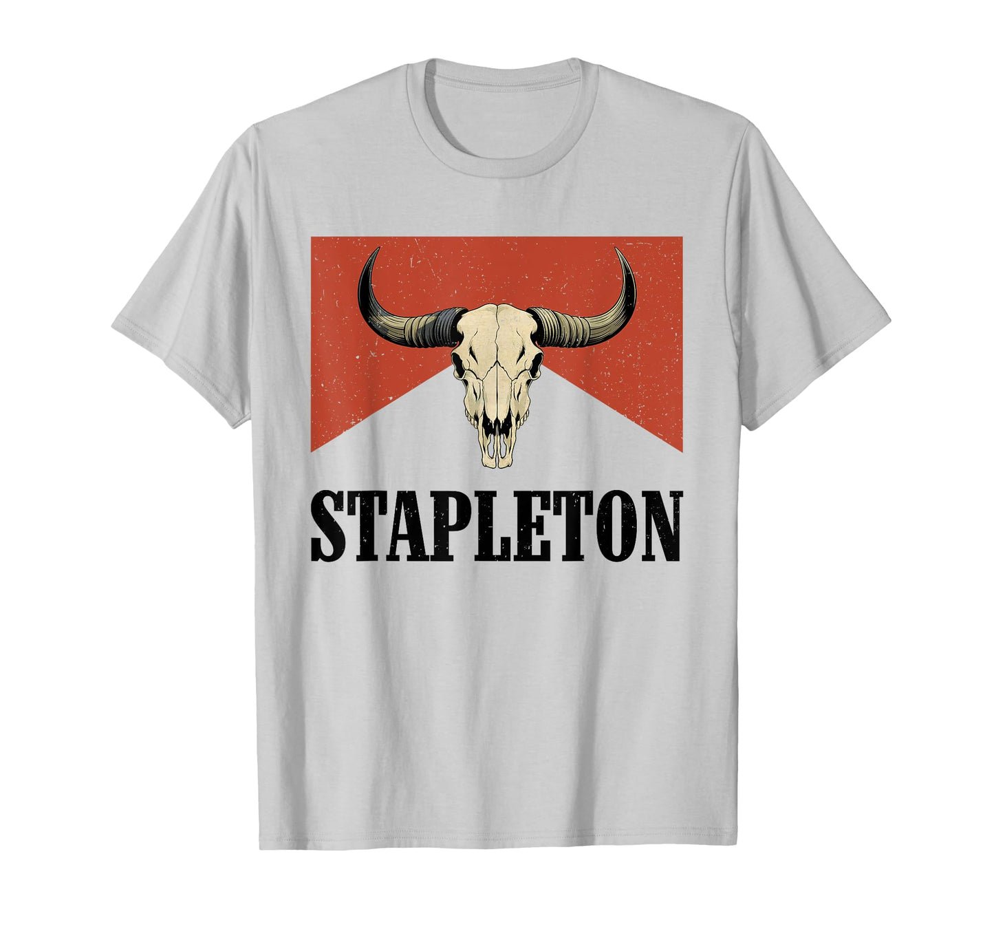 Vintage Stapleton Name Bull Skull Country Cowboy Western T-Shirt