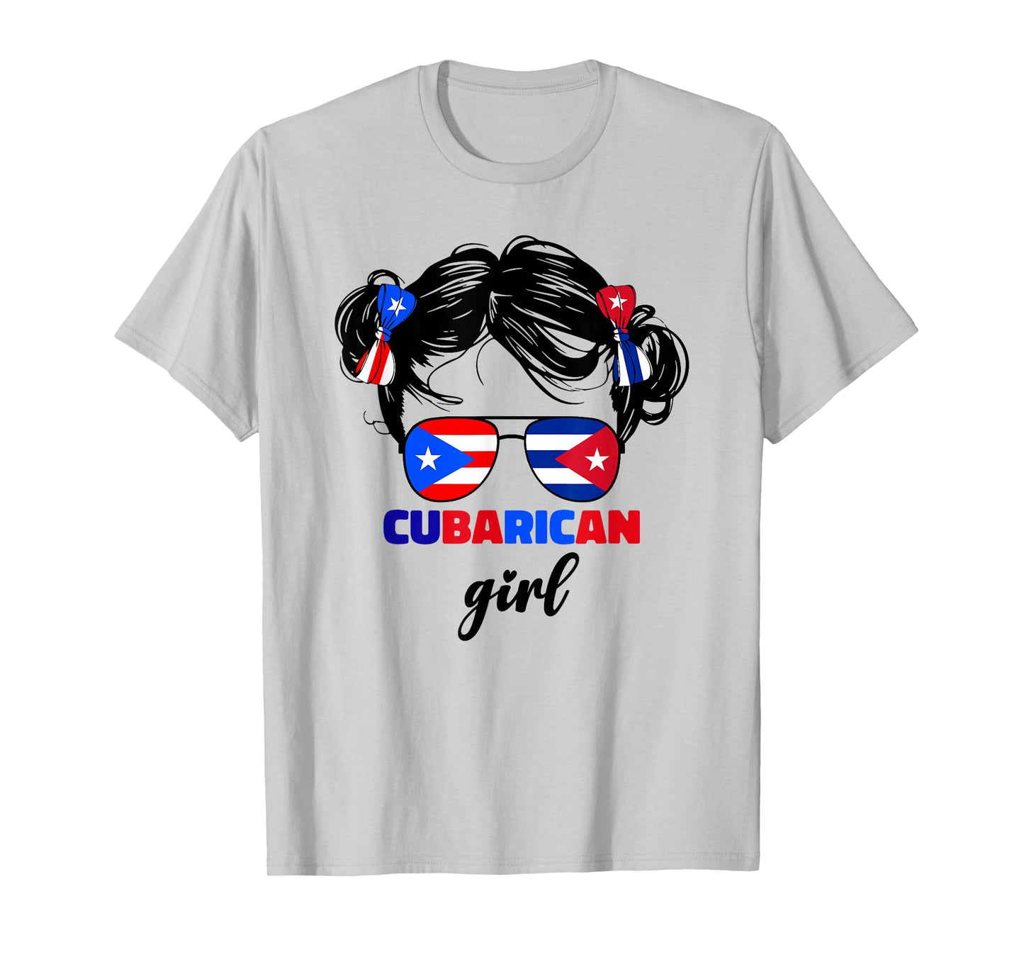Half Cuban And Puerto Rican Rico Cuba Cubarican Kids Girl T-Shirt