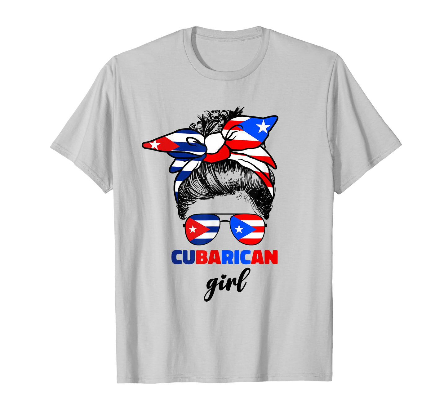 Half Cuban And Puerto Rican Rico Cuba Flag Cubarican Girl T-Shirt