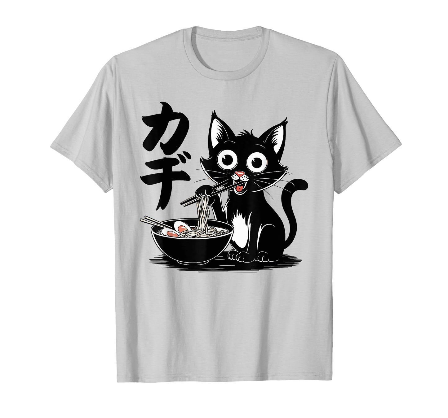 Funny Cat Ramen Noodle Japanese Kawaii Anime Otaku Style T-Shirt