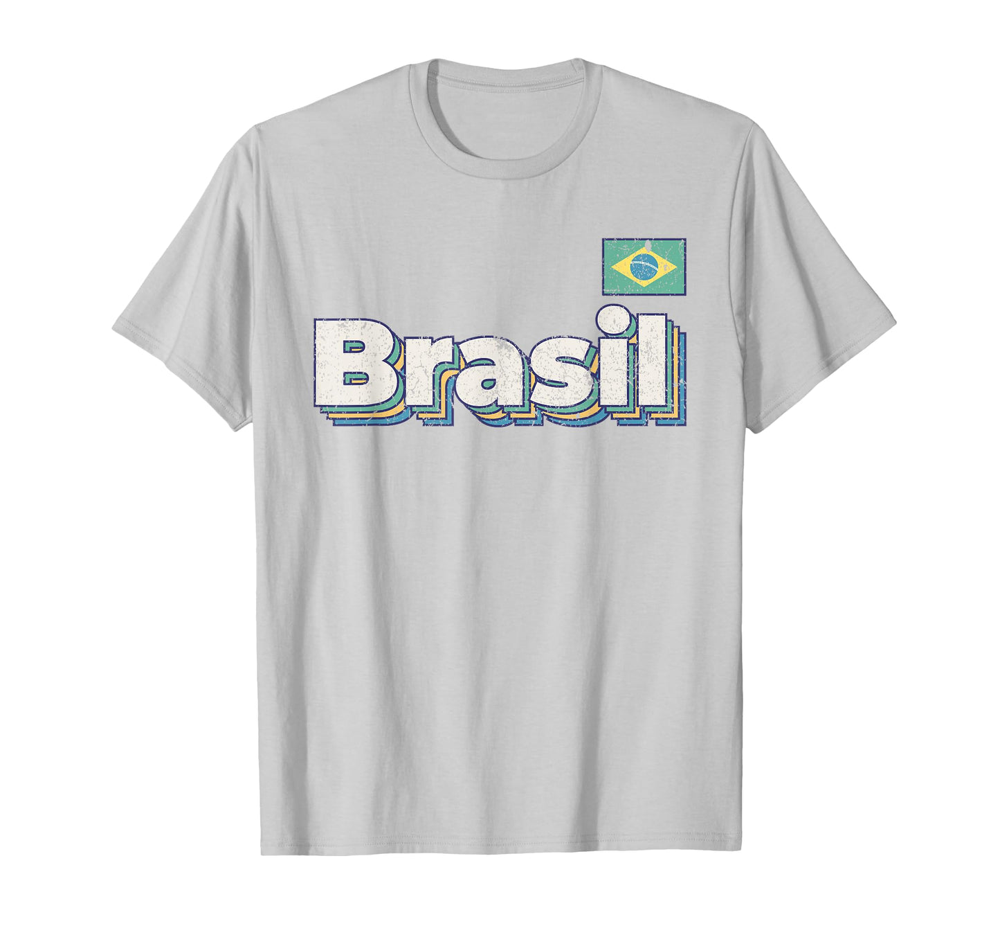 Vintage Retro Faded Brasil Flag Brazil Brazilian Pride T-Shirt