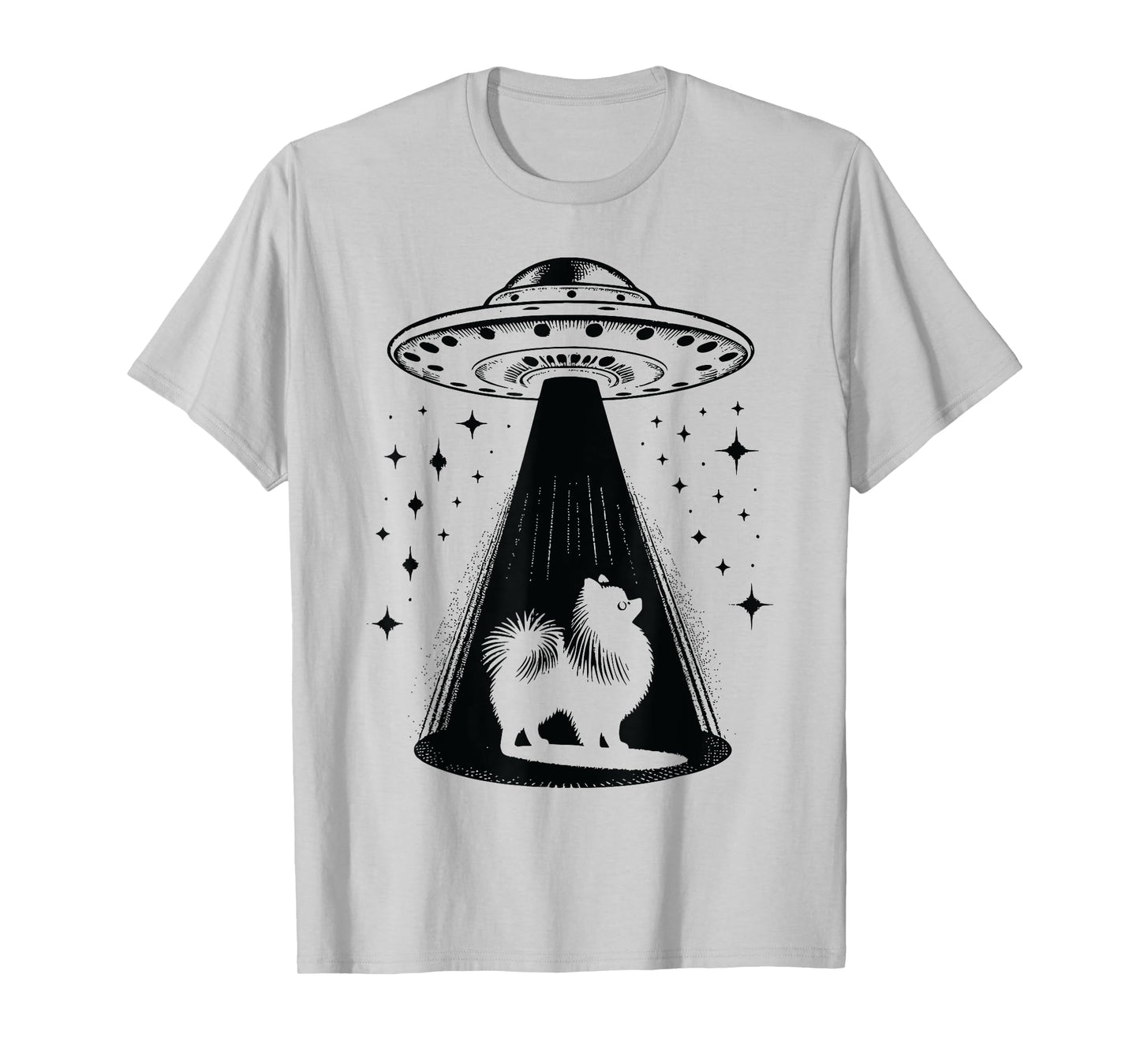 Pomeranian Mom Dad Dog - Funny Alien UFO T-Shirt