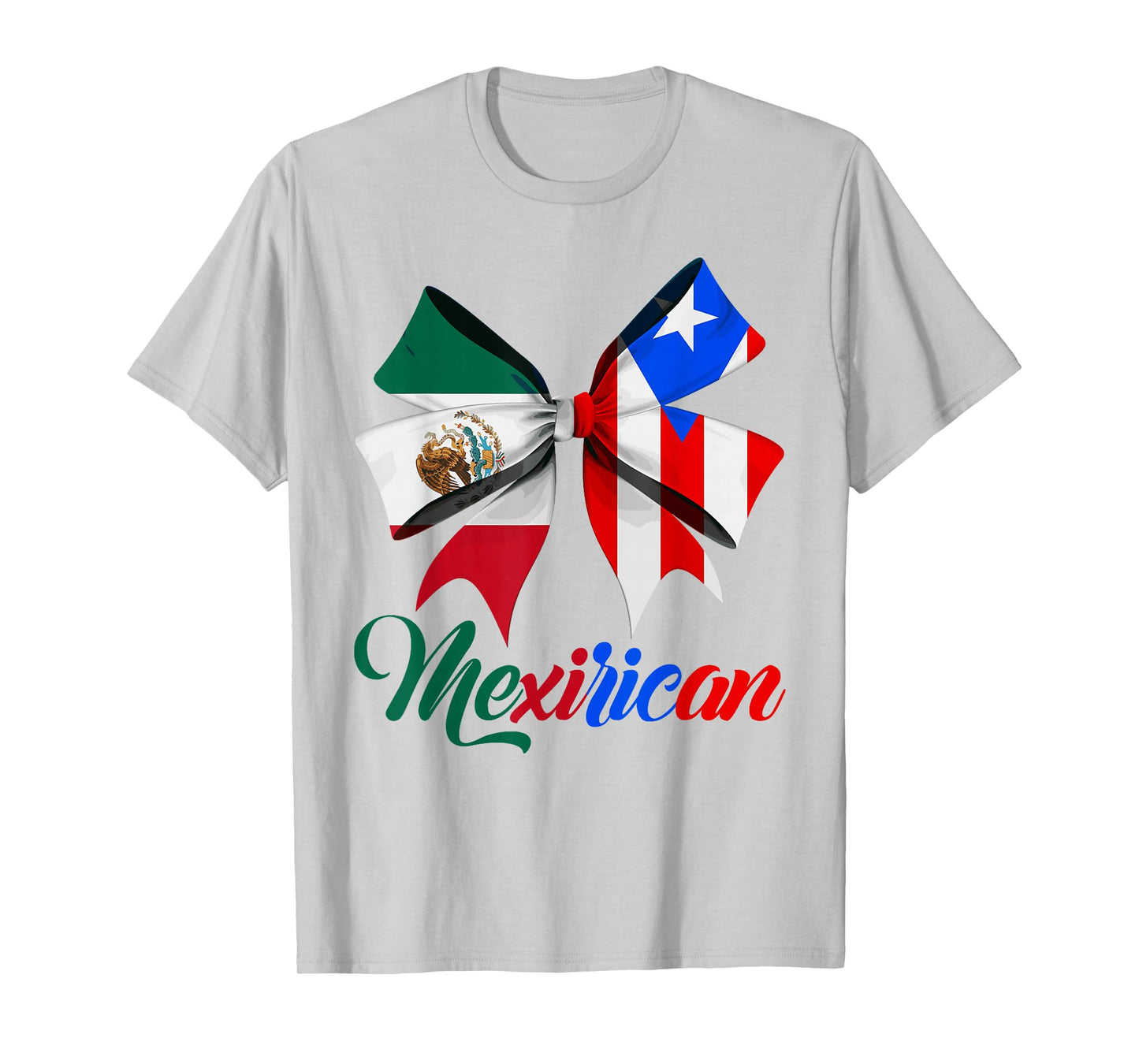 Mexirican Half Mexican Boricua Bow Hispanic Heritage Month T-Shirt