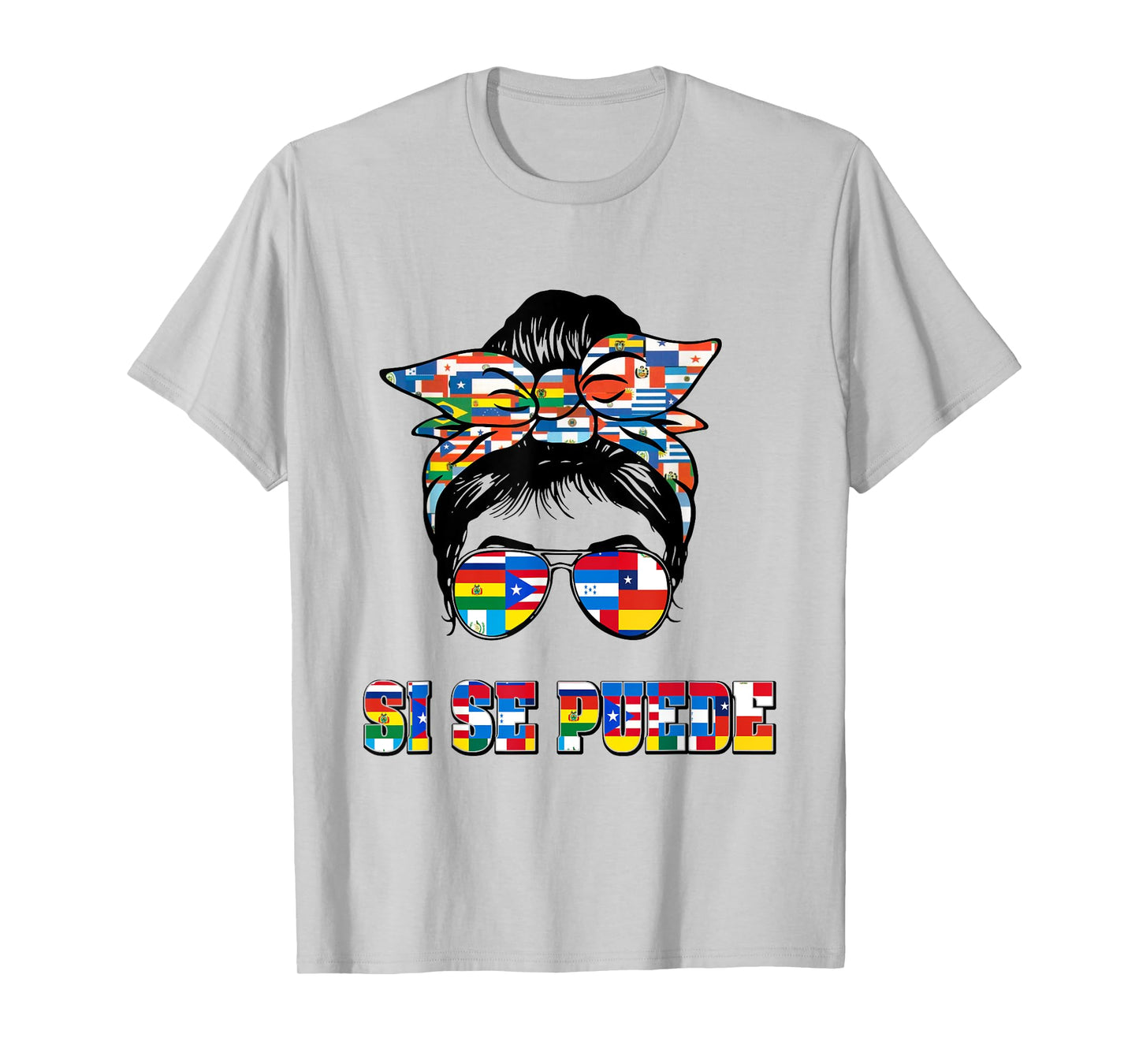 Hispanic Heritage Month Messy Bun Si Se Puede Women T-Shirt