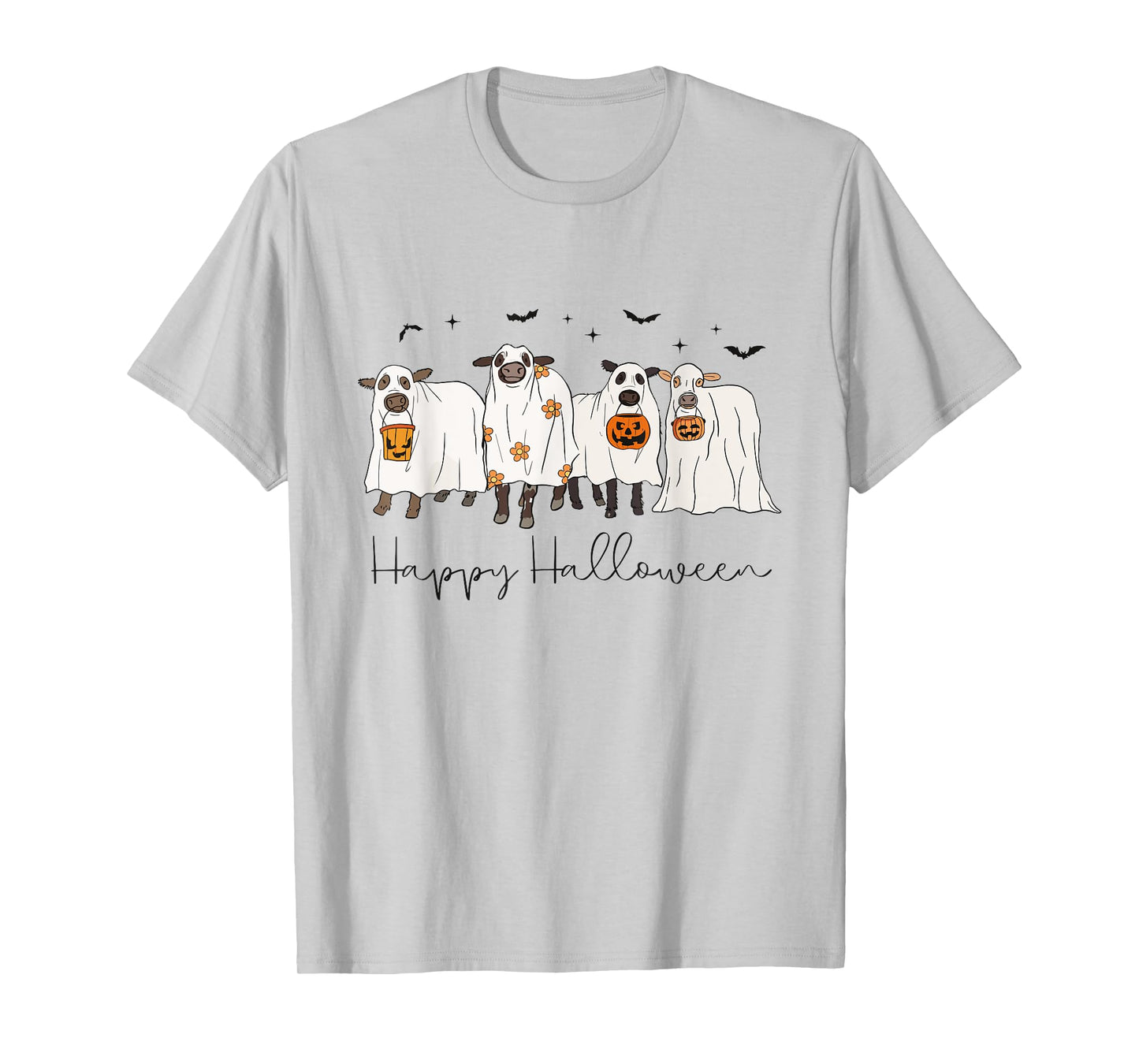 Happy Halloween Cow Ghost Spooky Season Cow Lover Cow Farm T-Shirt