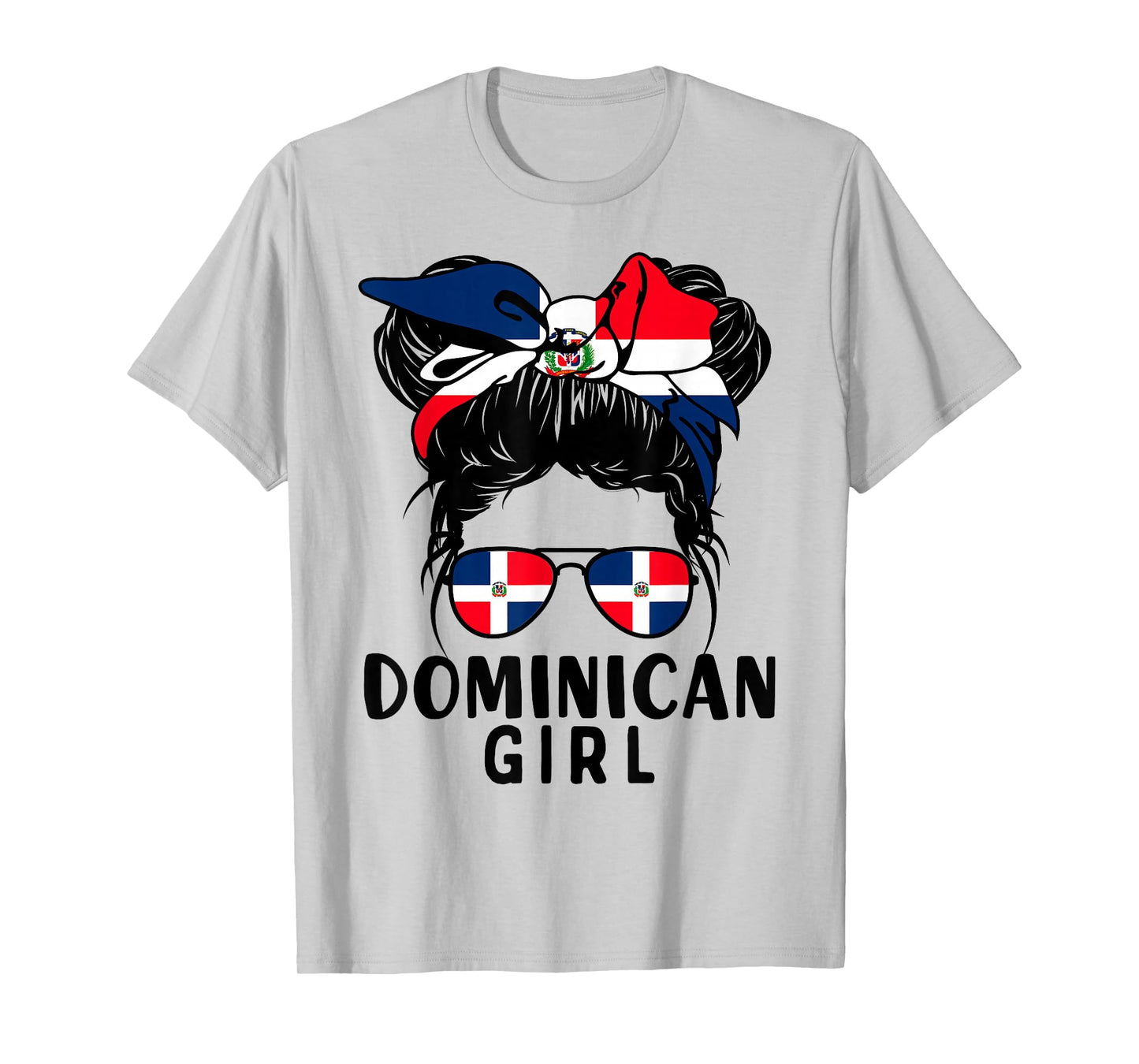 Dominican Girl Messy Hair Roots Pride Patriotic Womens Kids T-Shirt