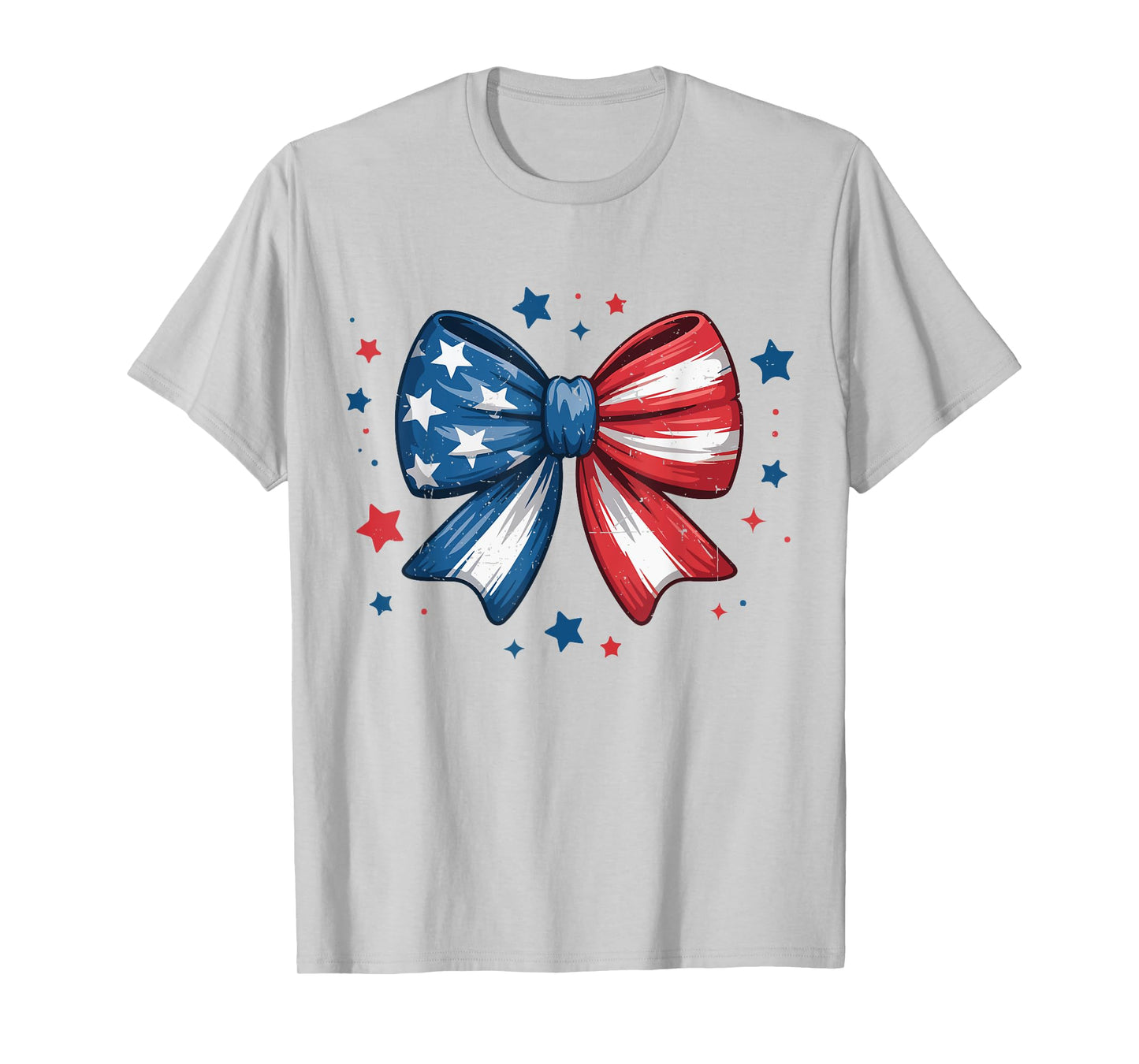 Girls Coquette Bow Red White Blue 4th July Patriotic Toddler T-Shirt