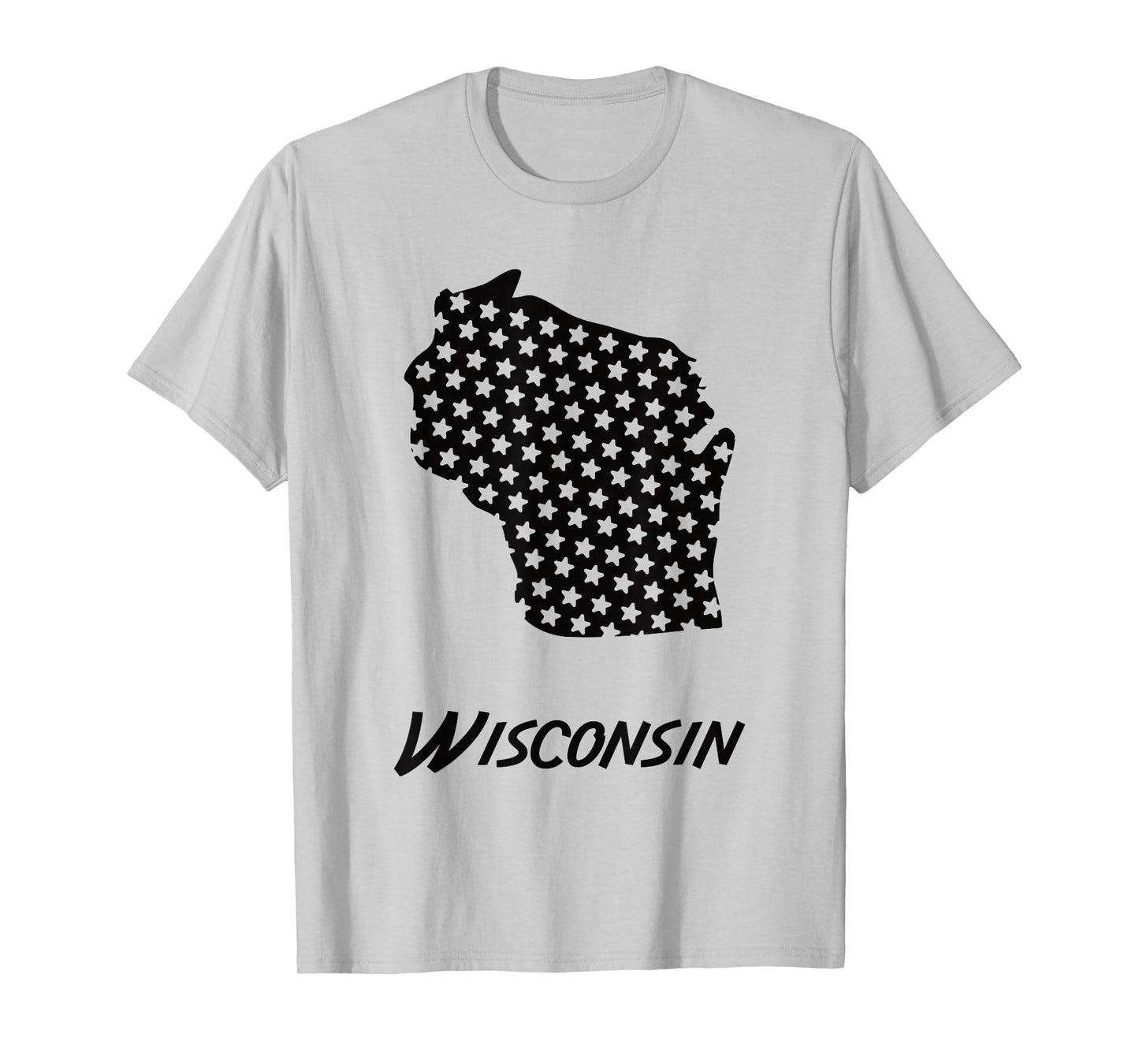 Wisconsin USA State Outline Stars Vintage Retro Design T-Shirt