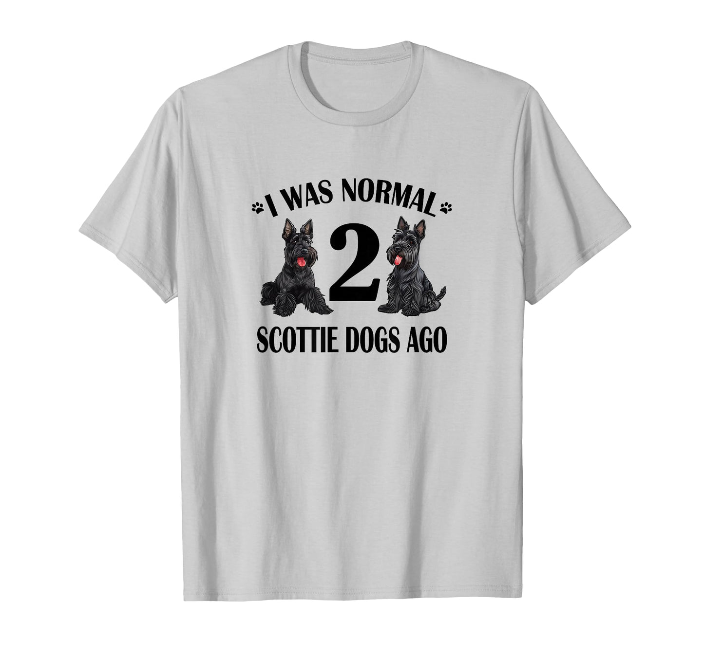 Cute Normal Two 2 Scottie Dogs Ago Scottish Terrier Lover T-Shirt