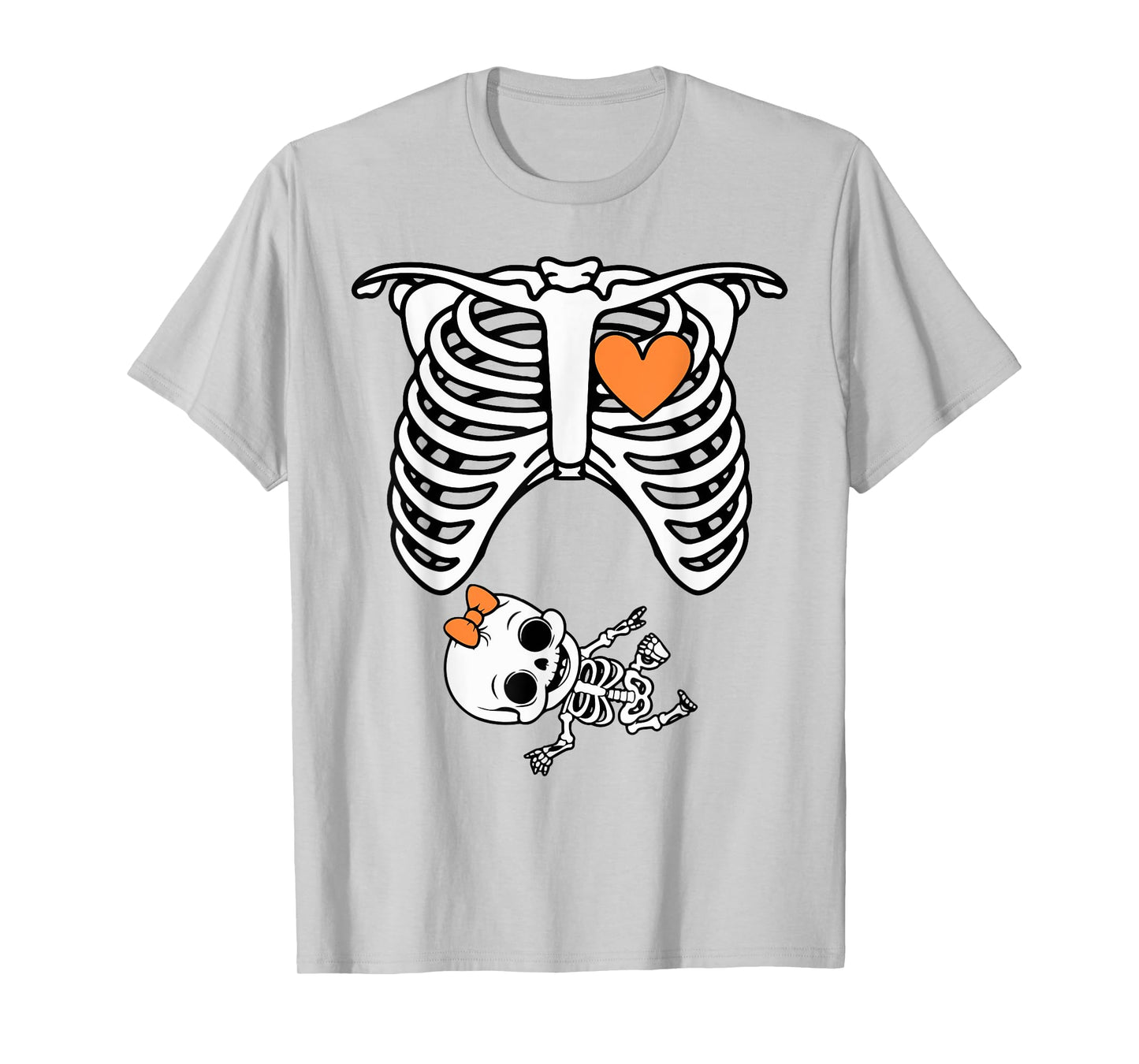 XRay Halloween Skeleton Pregnancy Announcement Baby Girl T-Shirt