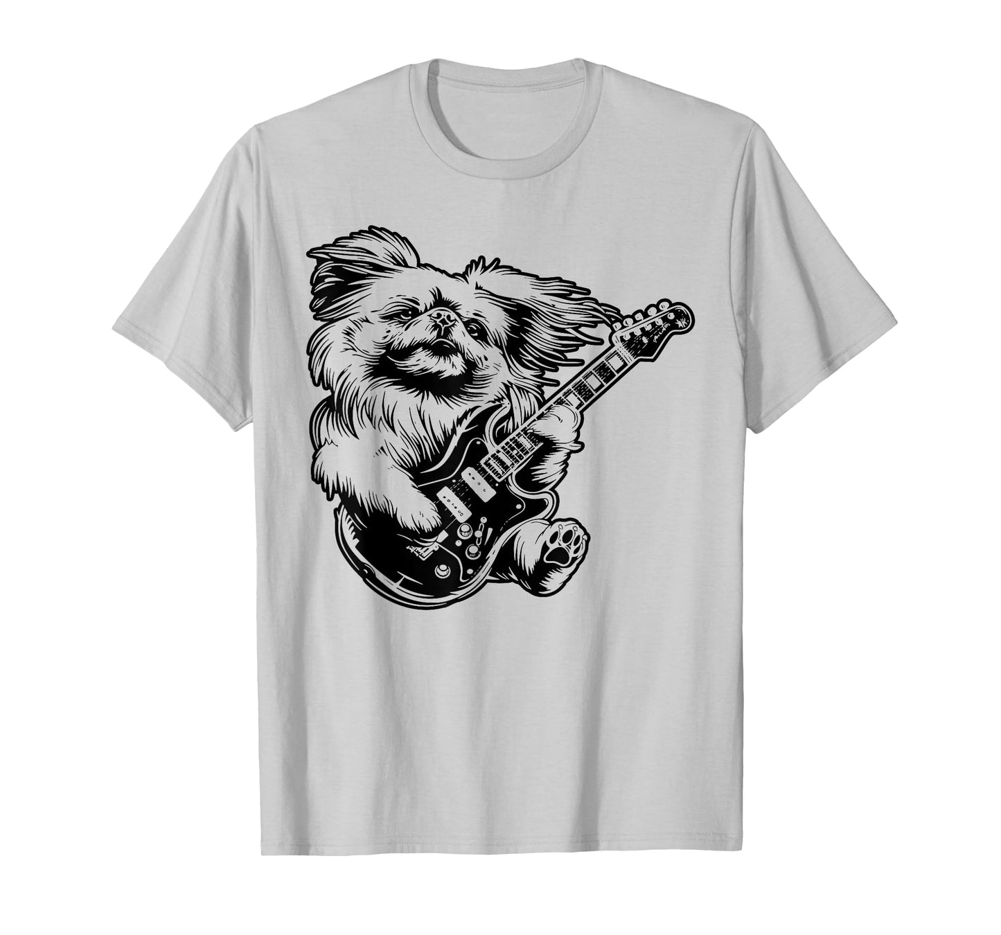 Dog Guitarist Guitar - Pekingese Dad Mom T-Shirt