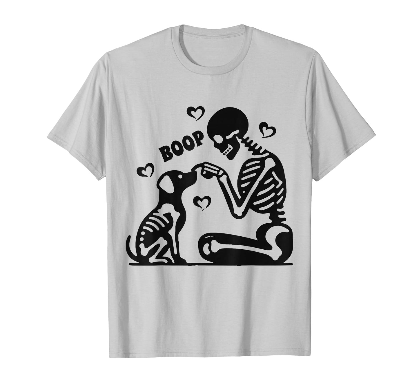 Skeleton Dog Boop Funny Halloween Girl Men Women T-Shirt