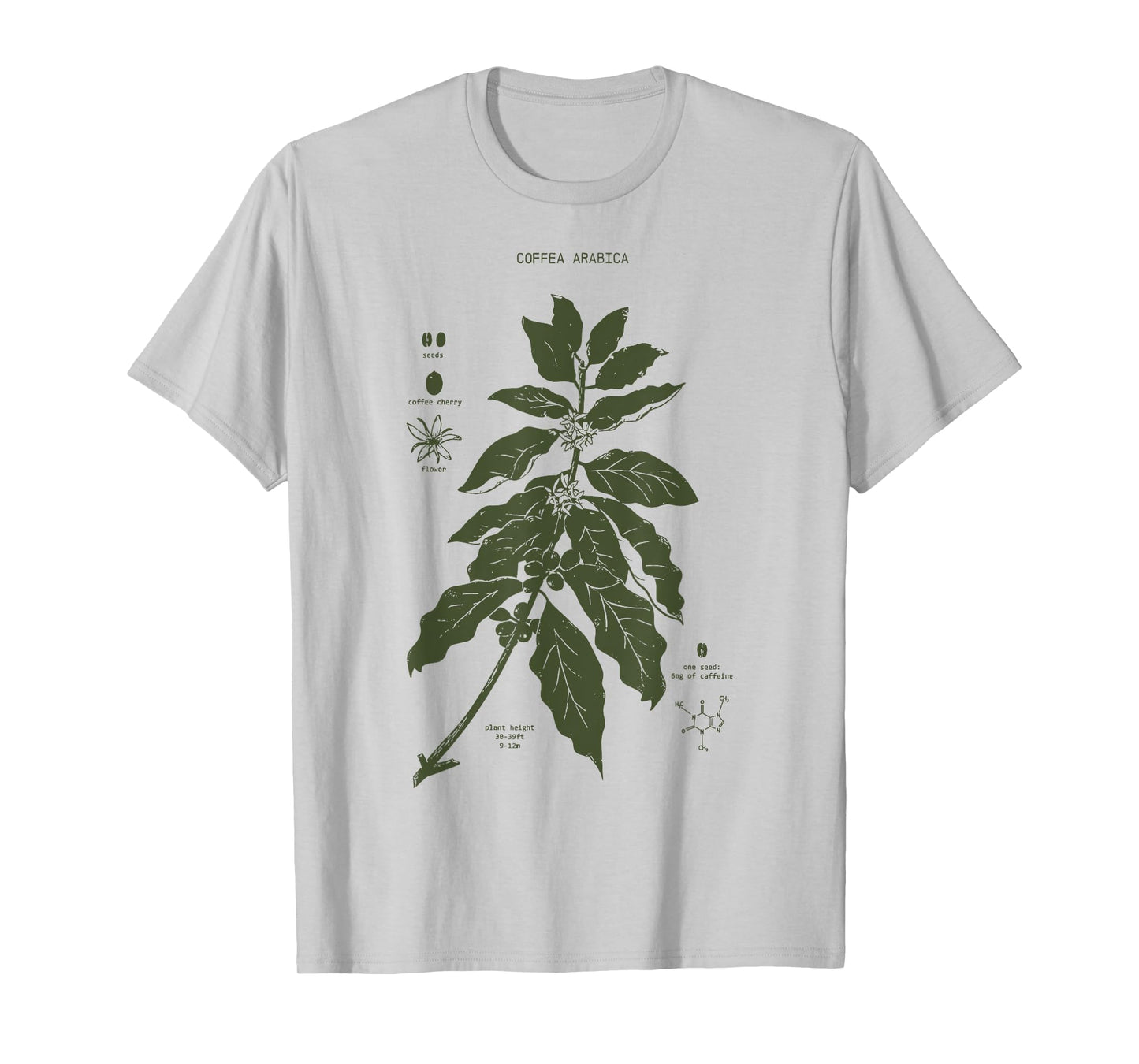 Vintage Coffee Plant Diagram Coffee Arabica Botanical T-Shirt