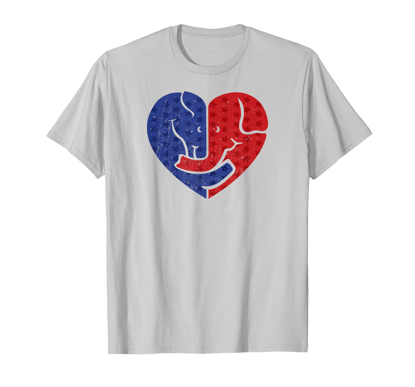 Democratic Donkey and Republican Elephant Love Heart T-Shirt