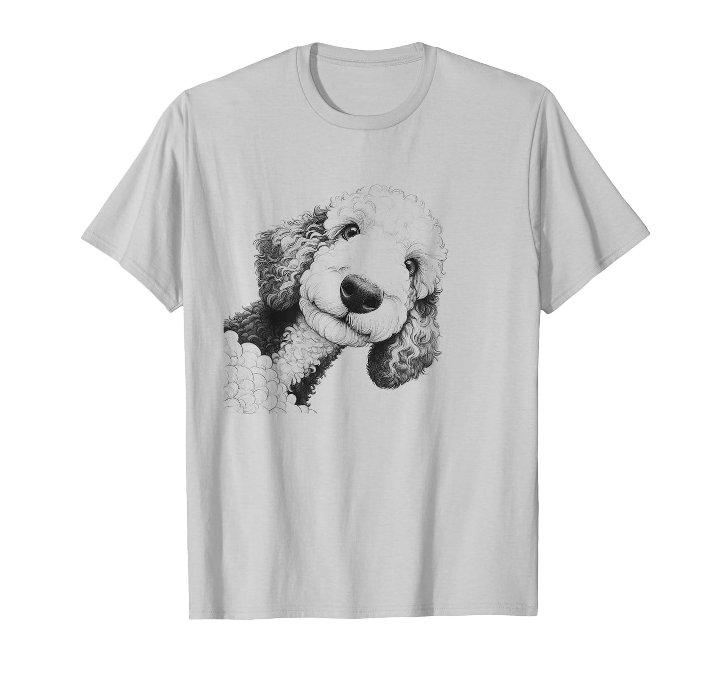 Funny Sheepadoodle Peeking Dog Design T-Shirt