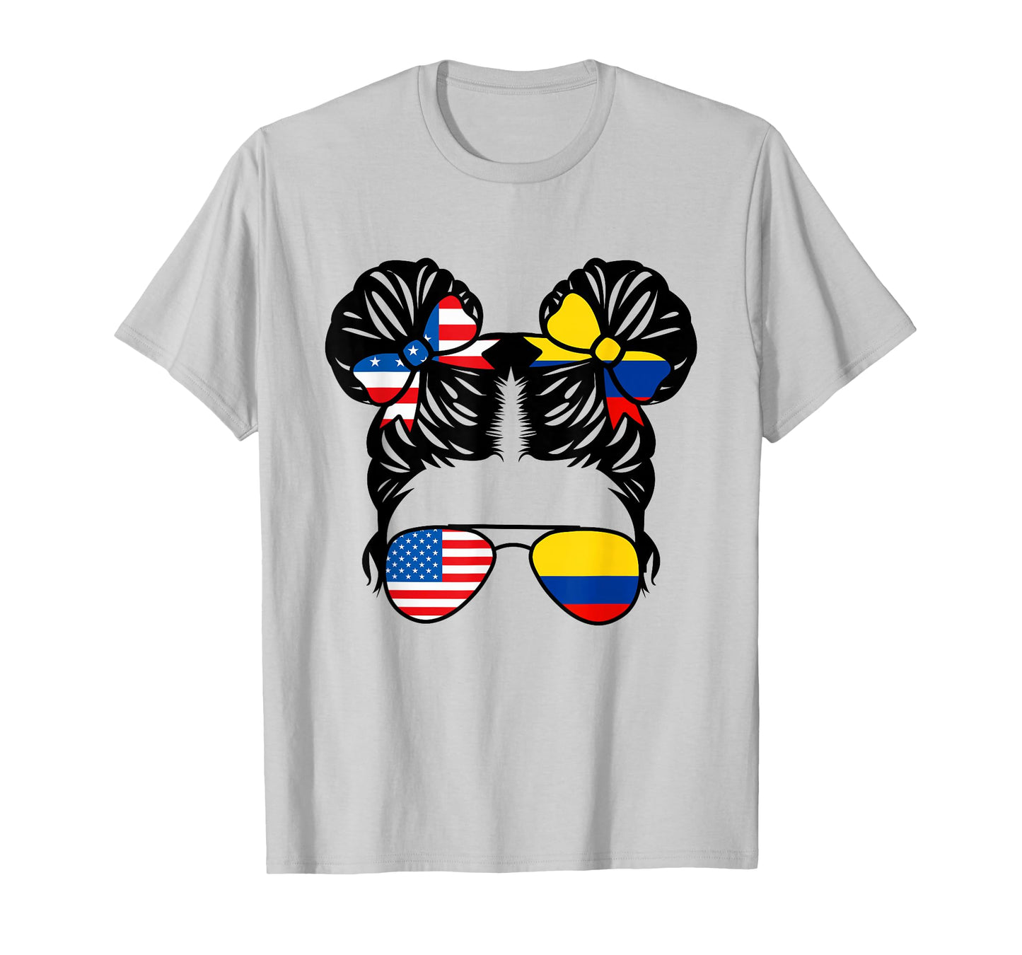 Half American Half Colombian Girl USA Colombia Flag Patriot T-Shirt