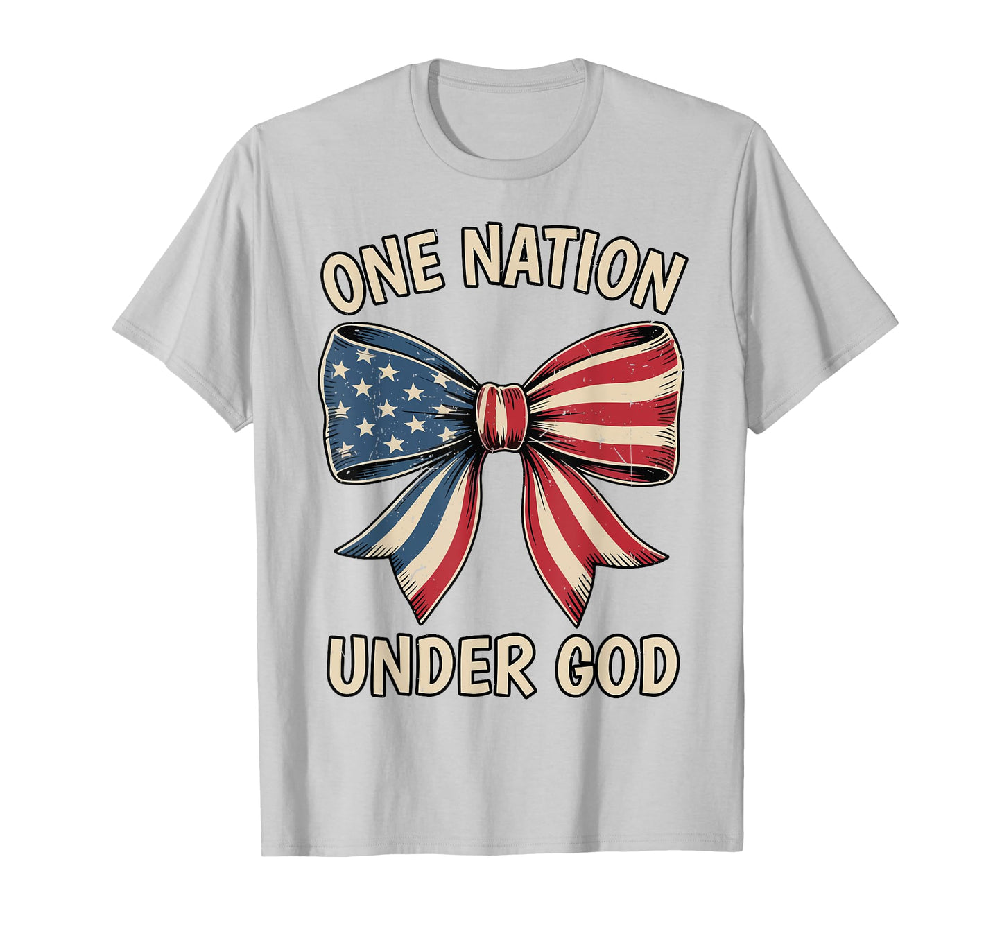 Coquette Bow One Nation Under God 4th July Teen Girl Toddler T-Shirt
