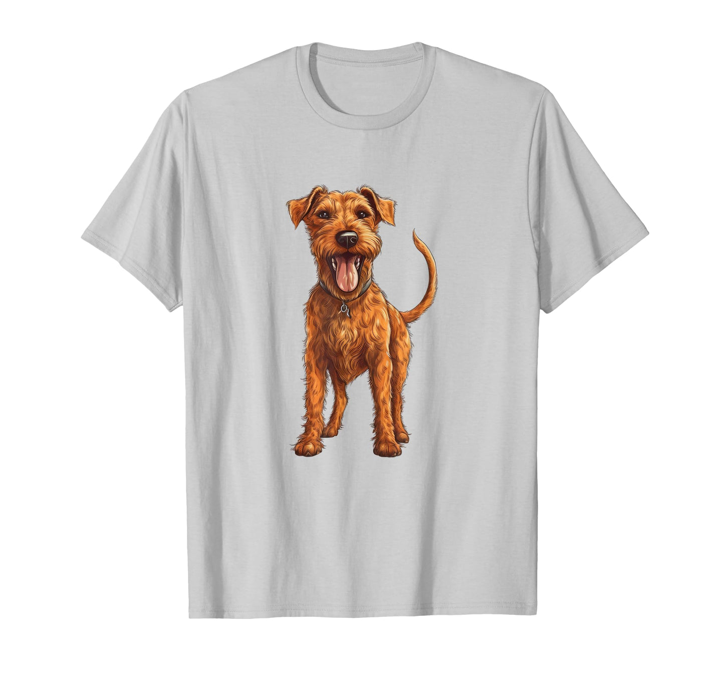 Cute and Happy Irish Terrier Dog Illustration T-Shirt