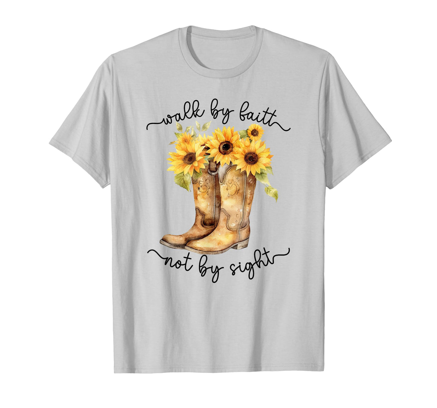Christian Cowgirl Western Cowboy Sunflower Boots For Women T-Shirt