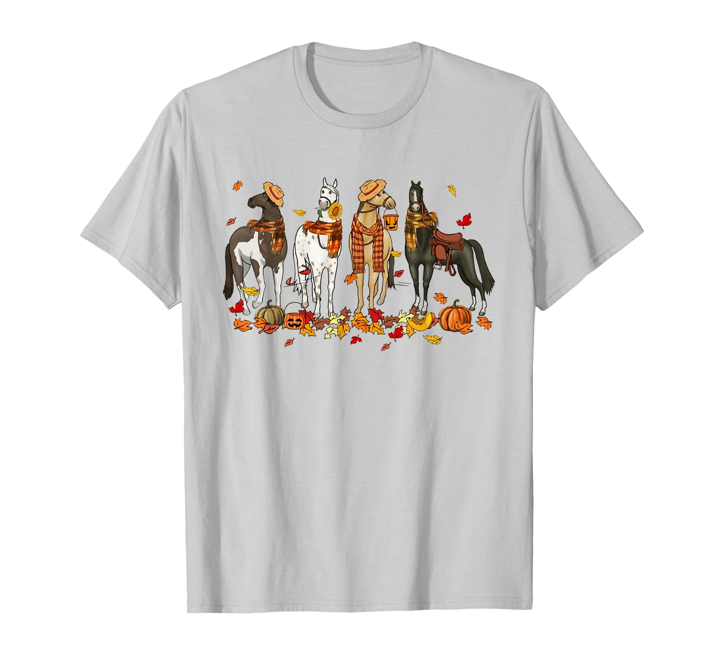 Vintage Fall Horse Pumpkin Season Thanksgiving Farmer T-Shirt