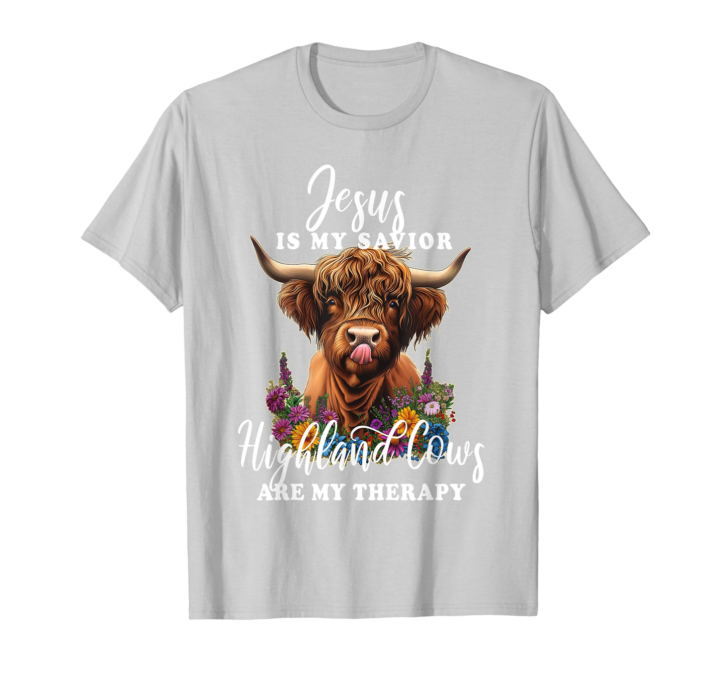 Highland Cow Jesus Christian Religious Highland Cow T-Shirt