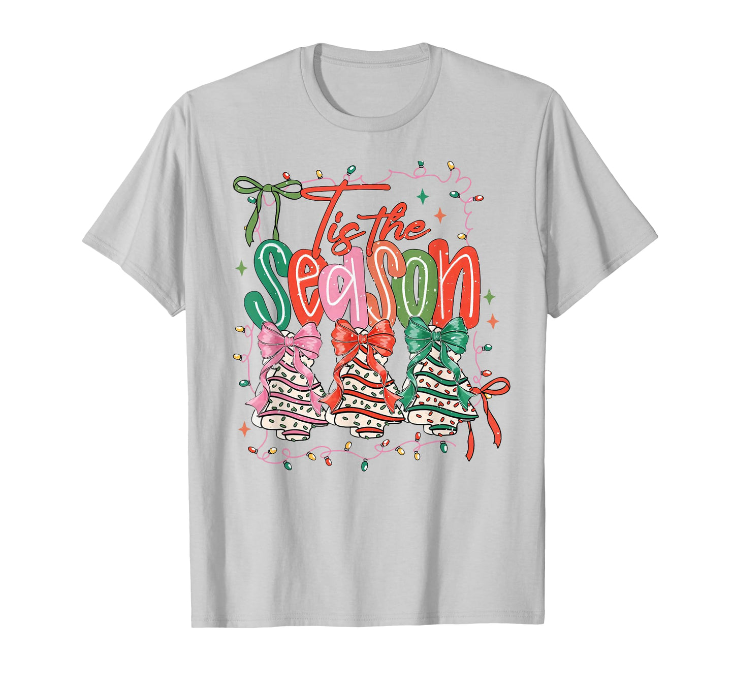 Tis The Season Christmas Tree Cake Cute Preppy Xmas Holiday T-Shirt