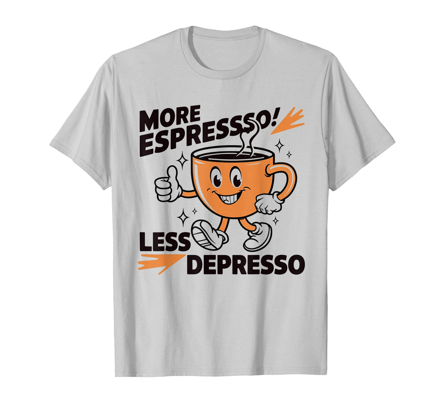 More Expresso Less Depresso Funny Vintage Coffee Adict Lover T-Shirt